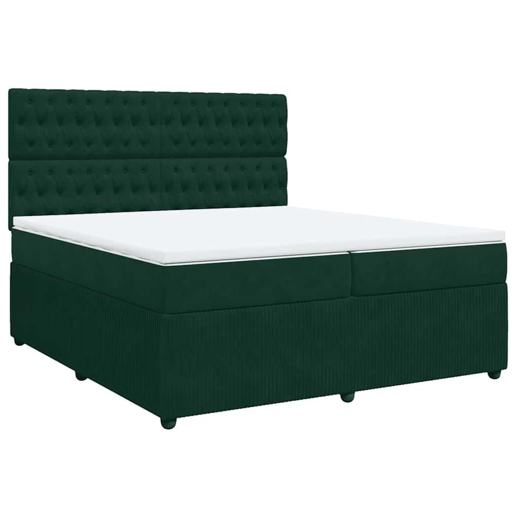 Bett Boxspringbett mit Matratze Dunkelgrün 200x200 cm Samt