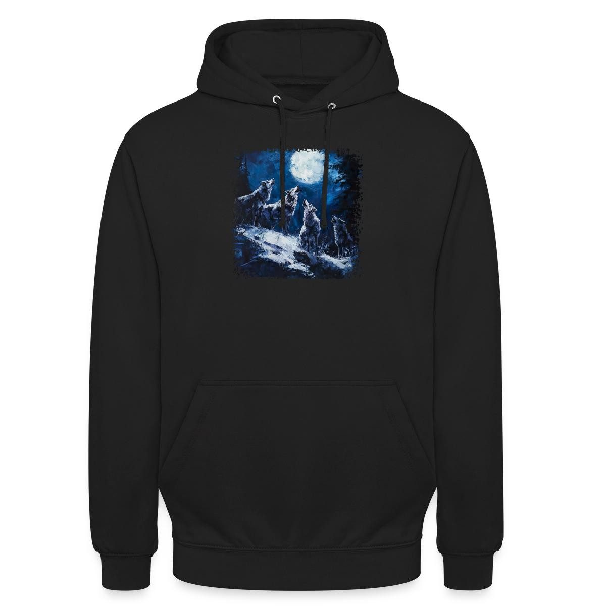 Spreadshirt Hoodie Heulende Wölfe Bei Vollmond, Wildnis Motiv Unisex Hoodie (1-tlg)