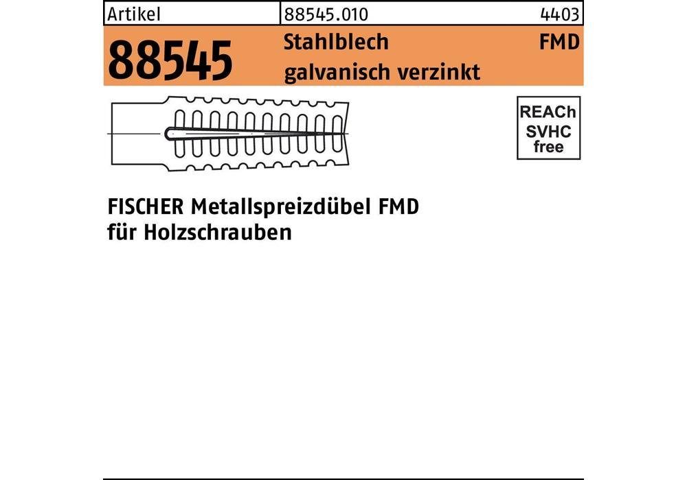 Fischer Spreizdübel Metallspreizdübel R 88545 FMD 8 x 60 Stahlblech galvanisch verzinkt