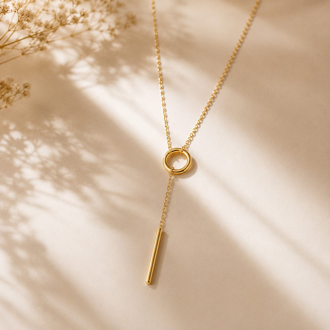 XCOAST Edelstahlkette Elegante Damen Glow Gold Halskette (y halskette damen 38mm, vergoldete Luxus Damenkette mit Stab Anhänger), langlebiger Schmuck, rostfrei, Schmuck Geschenk Damen