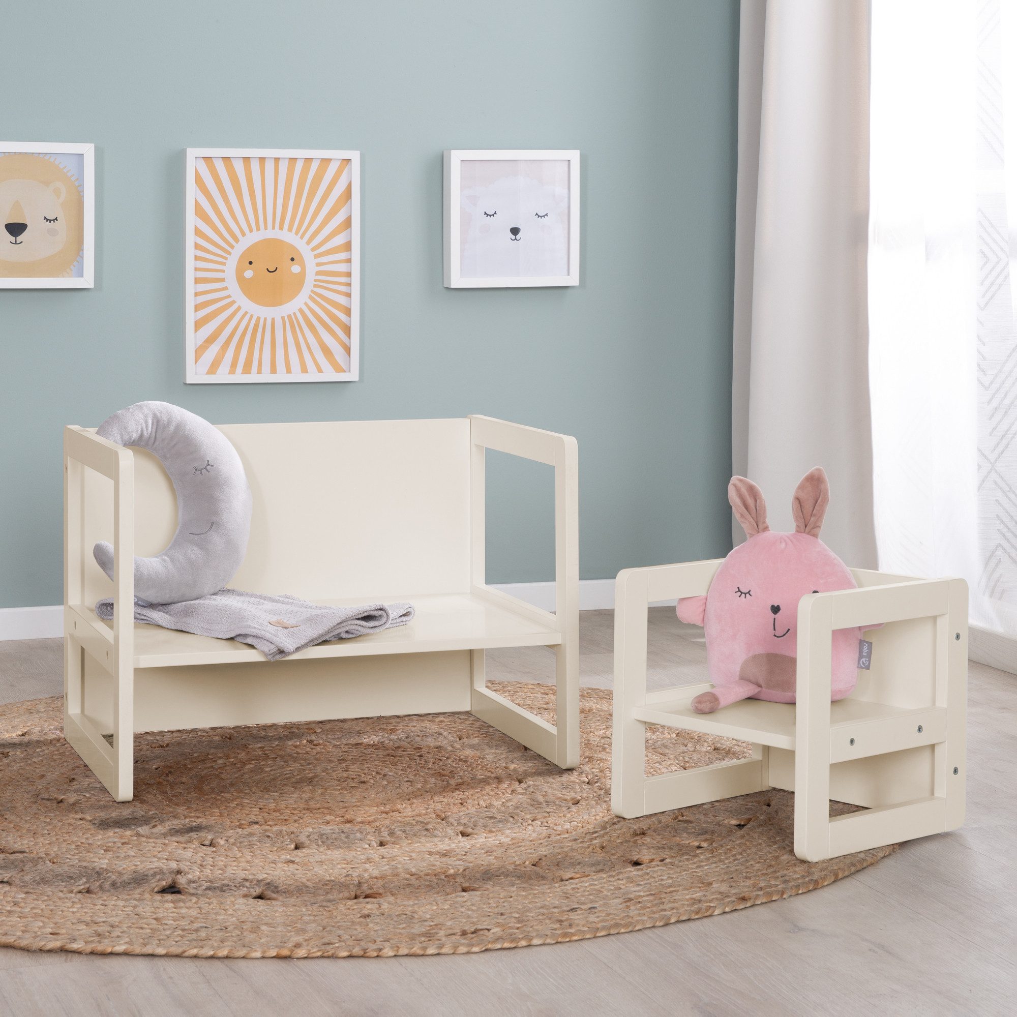 roba® Kindersitzgruppe 3in1 Wendehocker, zum Tisch günstig online kaufen