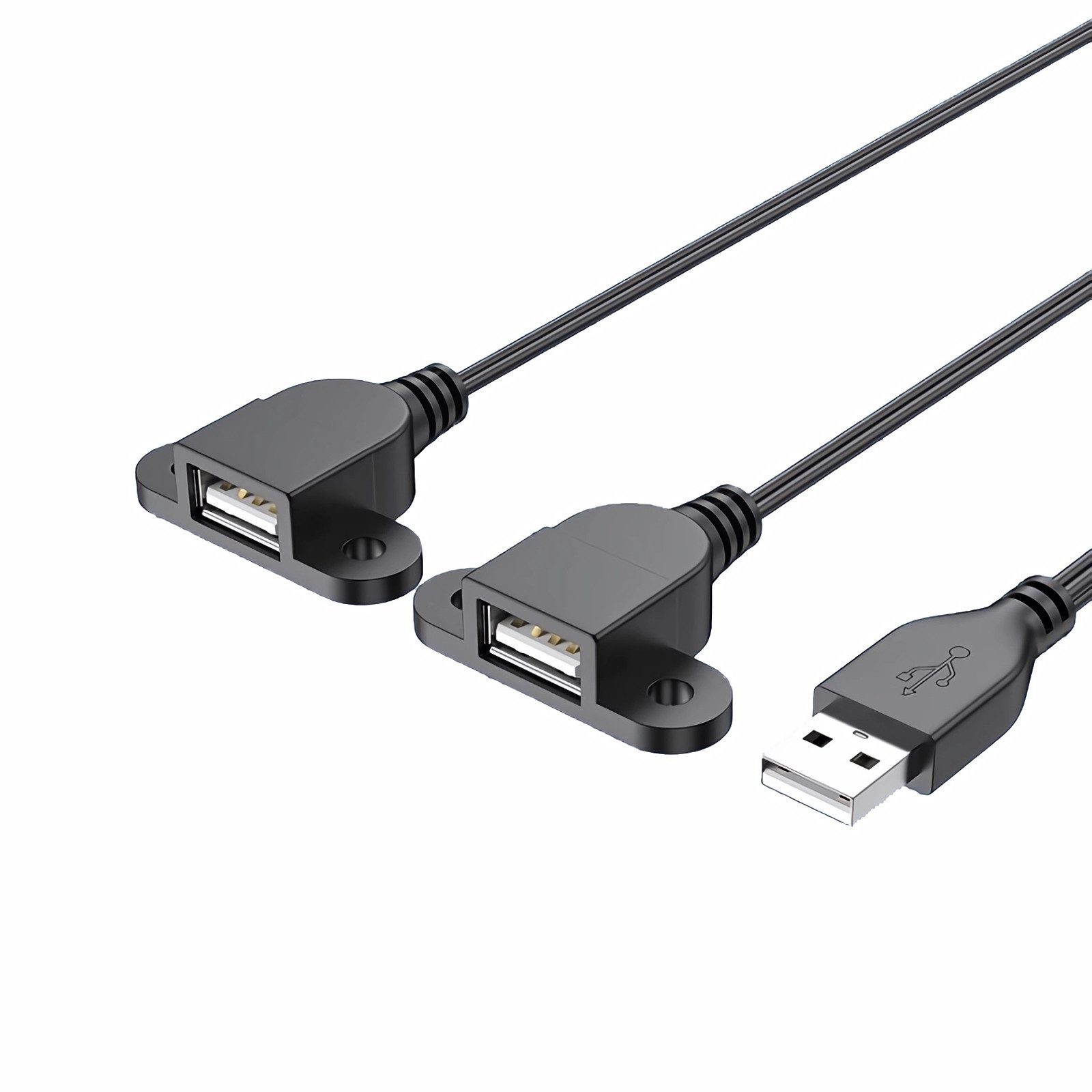 Bolwins Q26 USB Y Kabel USB Stecker auf 2x Buchse A Splitter Ladekabel Adapter USB-Kabel, USB-A Stecker, 2× USB-A Buchse (150 cm), USB-Y-Ladekabel,Gleichzeitiges Laden von zwei Geräten