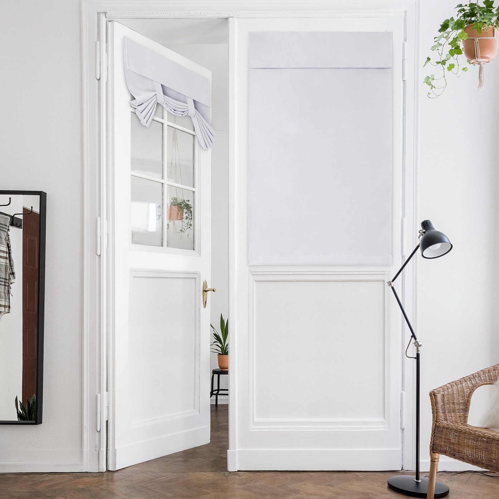 BYSURE Türvorhang Französische Türvorhänge, Sichtschutz, Verdunkelung für Glastüren (1 St), Klettband, blickdicht, Türgardine Einfache Montage für Küche Wohnzimmer Bad