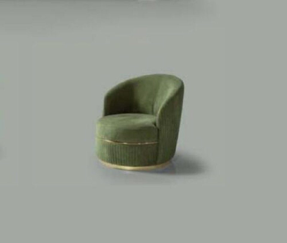 JVmoebel Sessel Einsitzer Sitz 1 Design Luxus Textil Sessel Sitz Stoff Grün