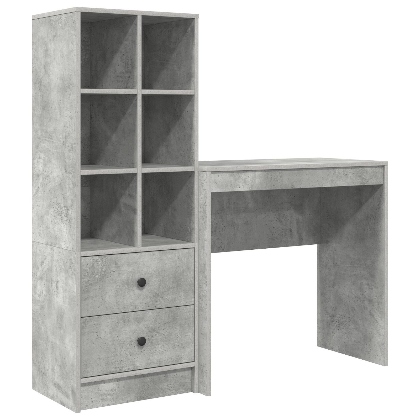 vidaXL Sideboard Schreibtisch mit Stauraum Betongrau günstig online kaufen