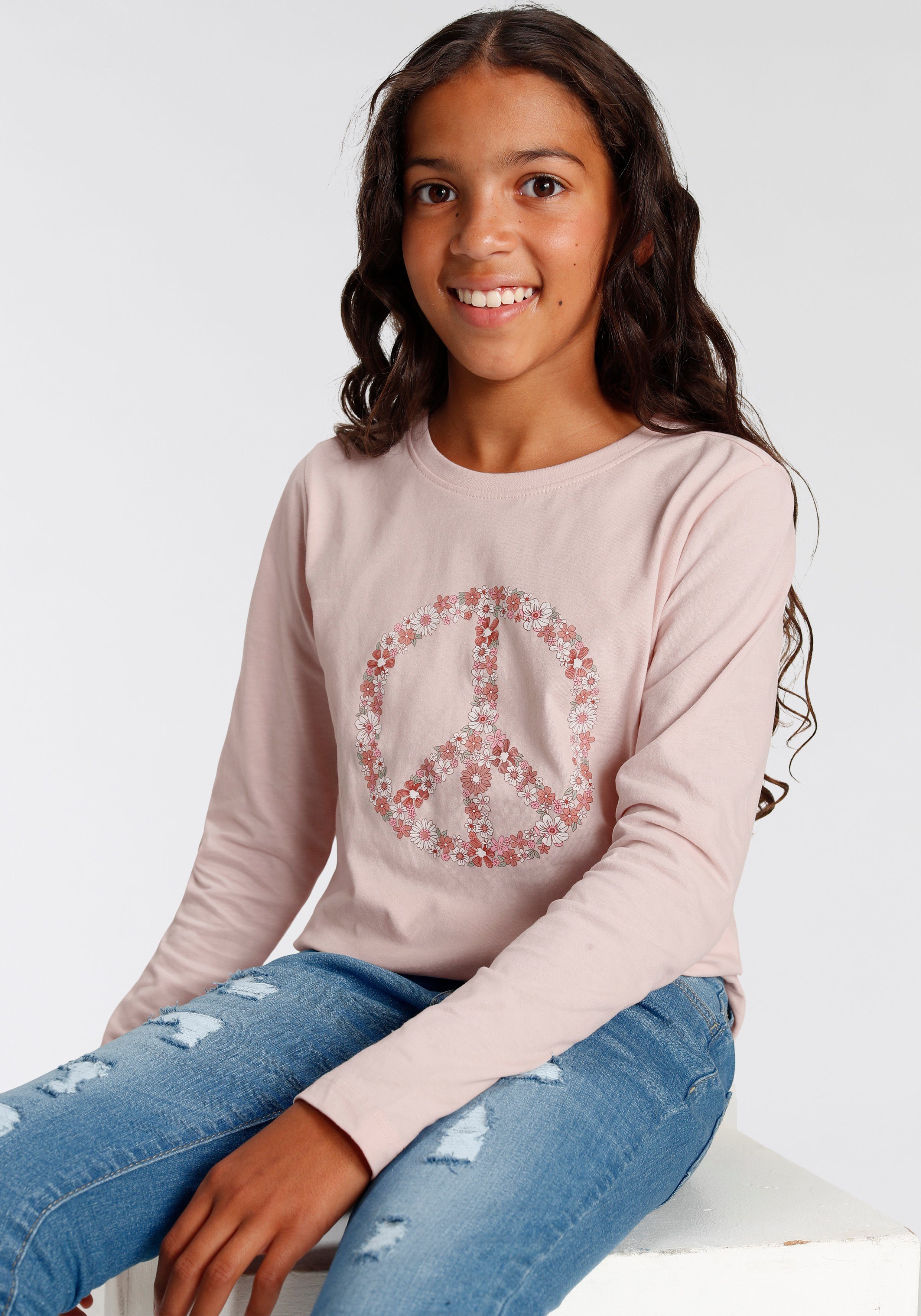 KIDSWORLD Langarmshirt Peace Basic Form