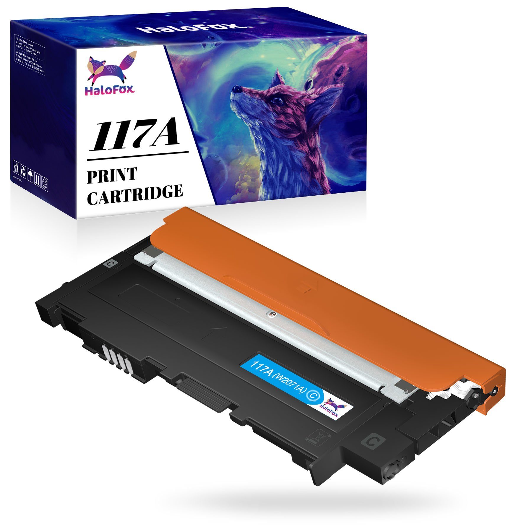 Halofox Tonerkartusche 1x Cyan Ersatz für HP W2070A 117A Toner, Color ...