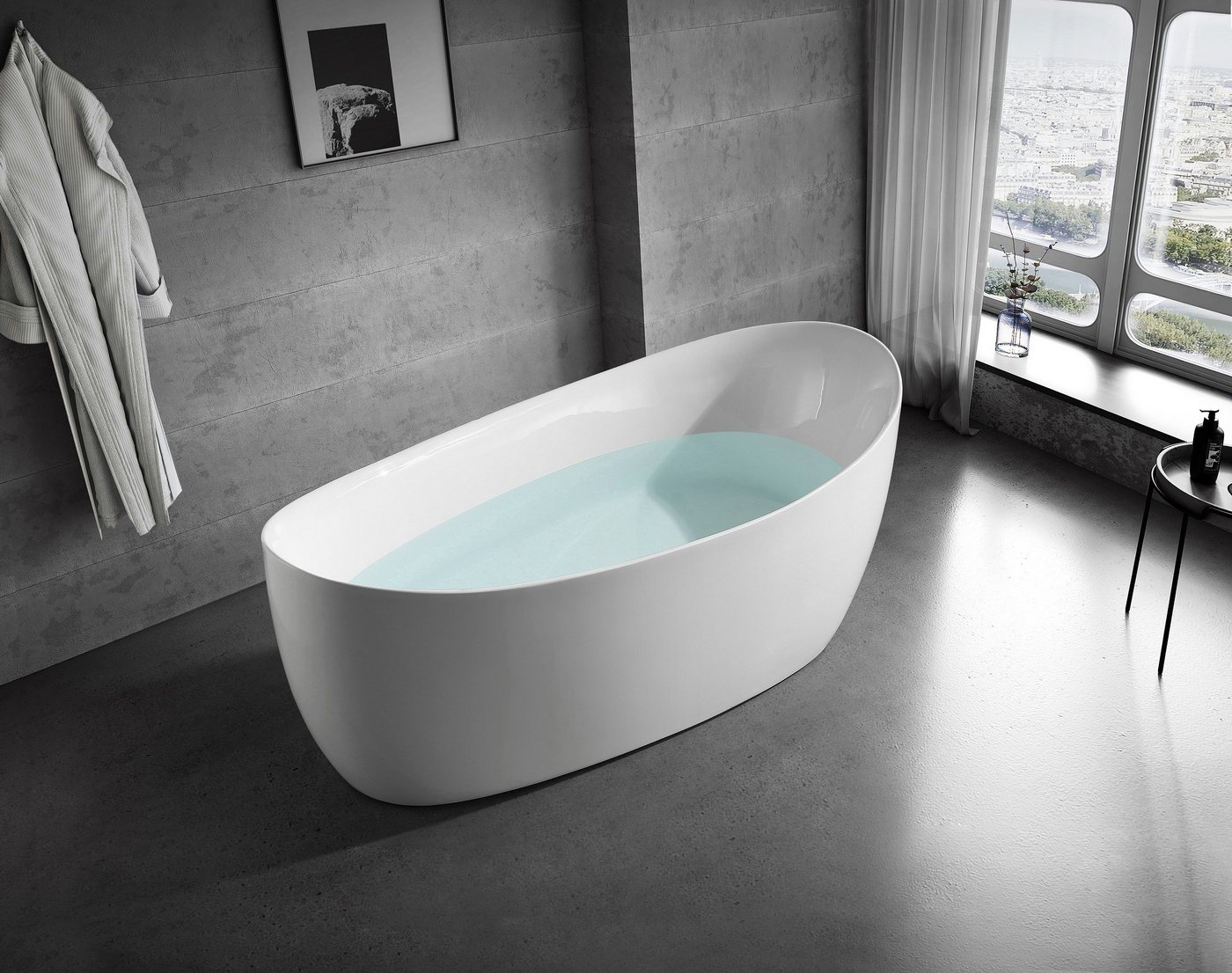 Thumbnail - JVmoebel Badewanne Badezimmer Acryl Badewanne Wanne Standbadewanne Freistehende Modern, (1-tlg), Made in Europa