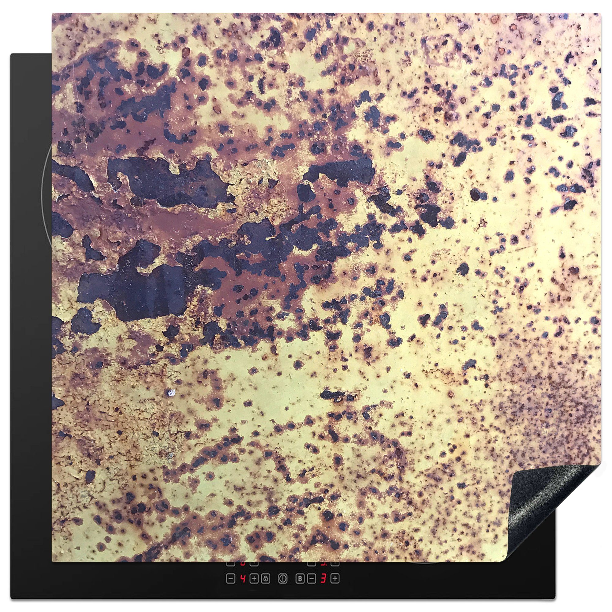 MuchoWow Herdblende-/Abdeckplatte Eisen - Rost - Vintage, Vinyl, (1 tlg), 78x78 cm, Ceranfeldabdeckung, Arbeitsplatte für küche