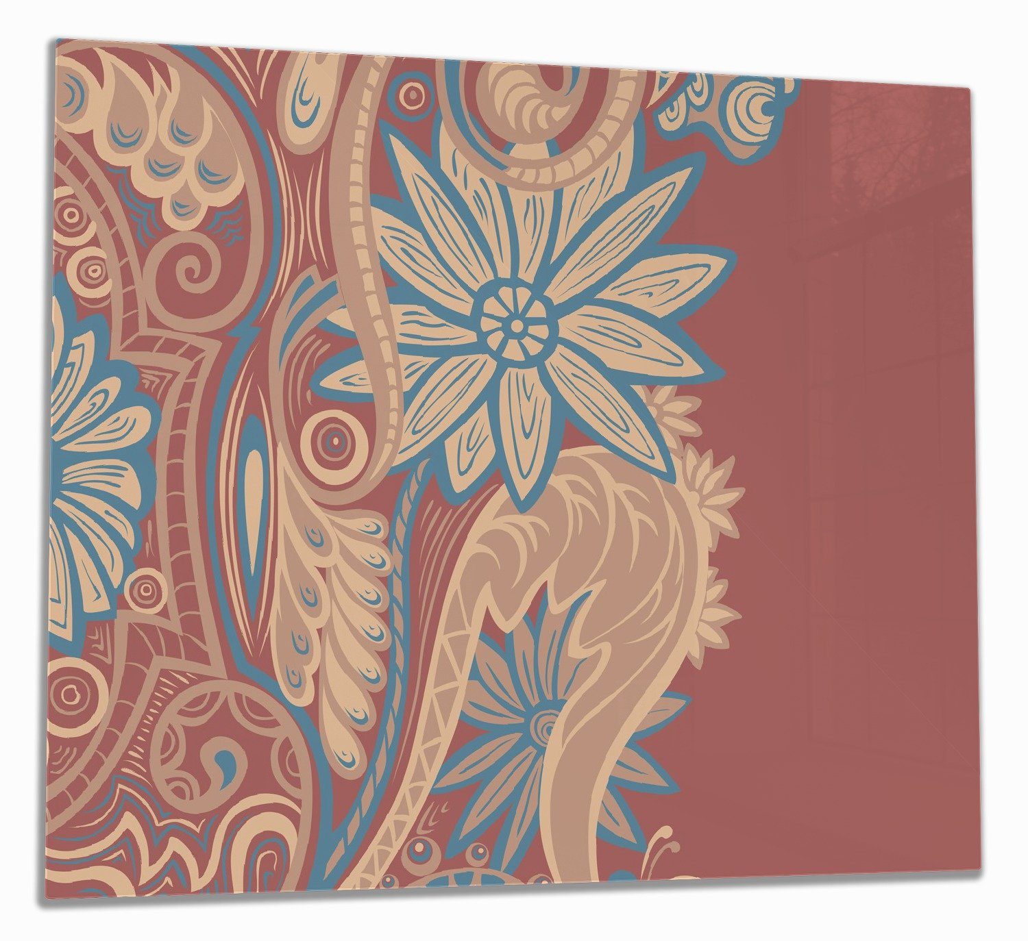 Wallario Herd-Abdeckplatte Muster mit Blumen in Pastellfarben, ESG-Sicherheitsglas, (Glasplatte, 1 tlg., inkl. 5mm Noppen), verschiedene Größen