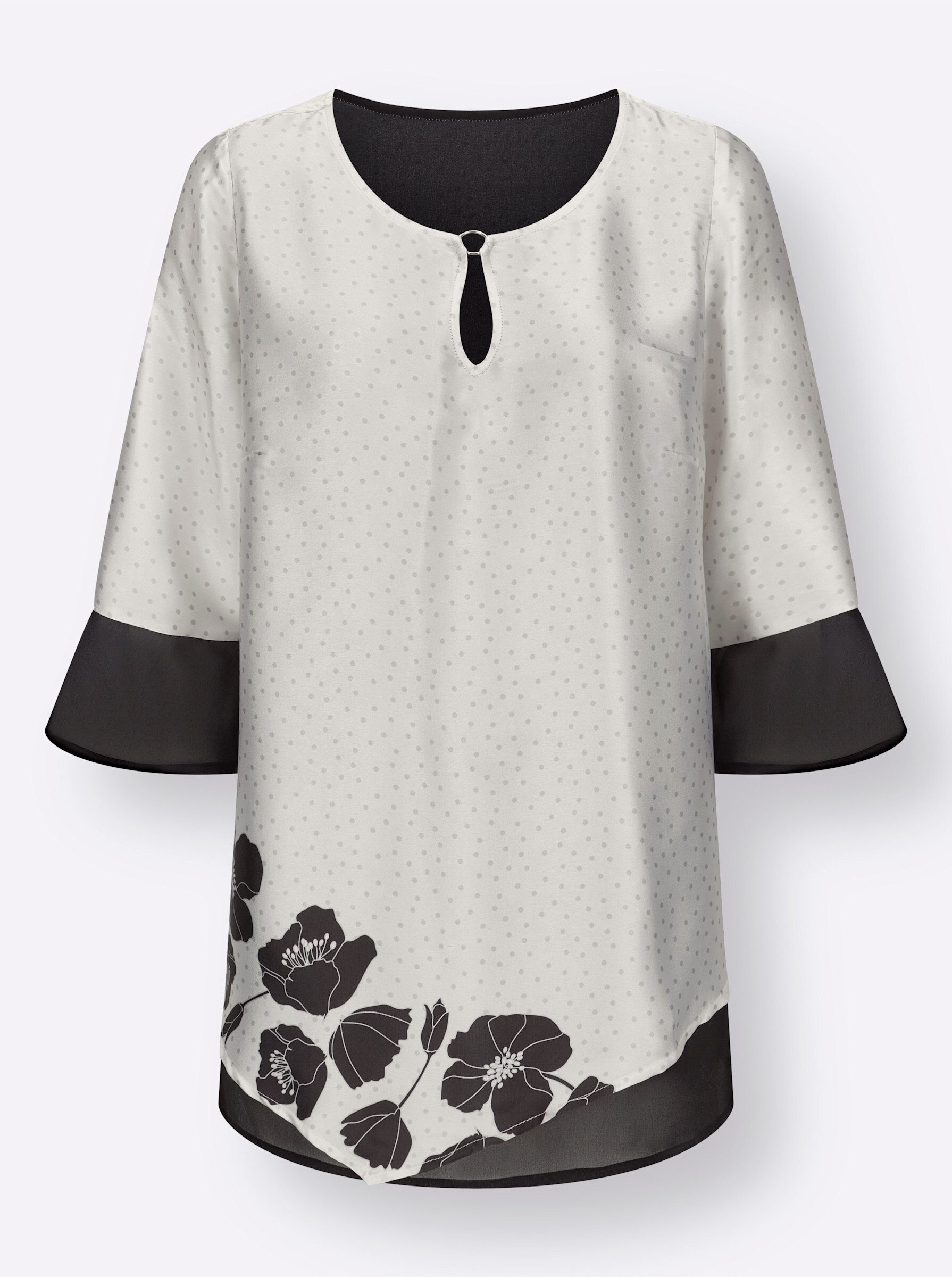 Klassische Bluse Tunika 3/4-Arm