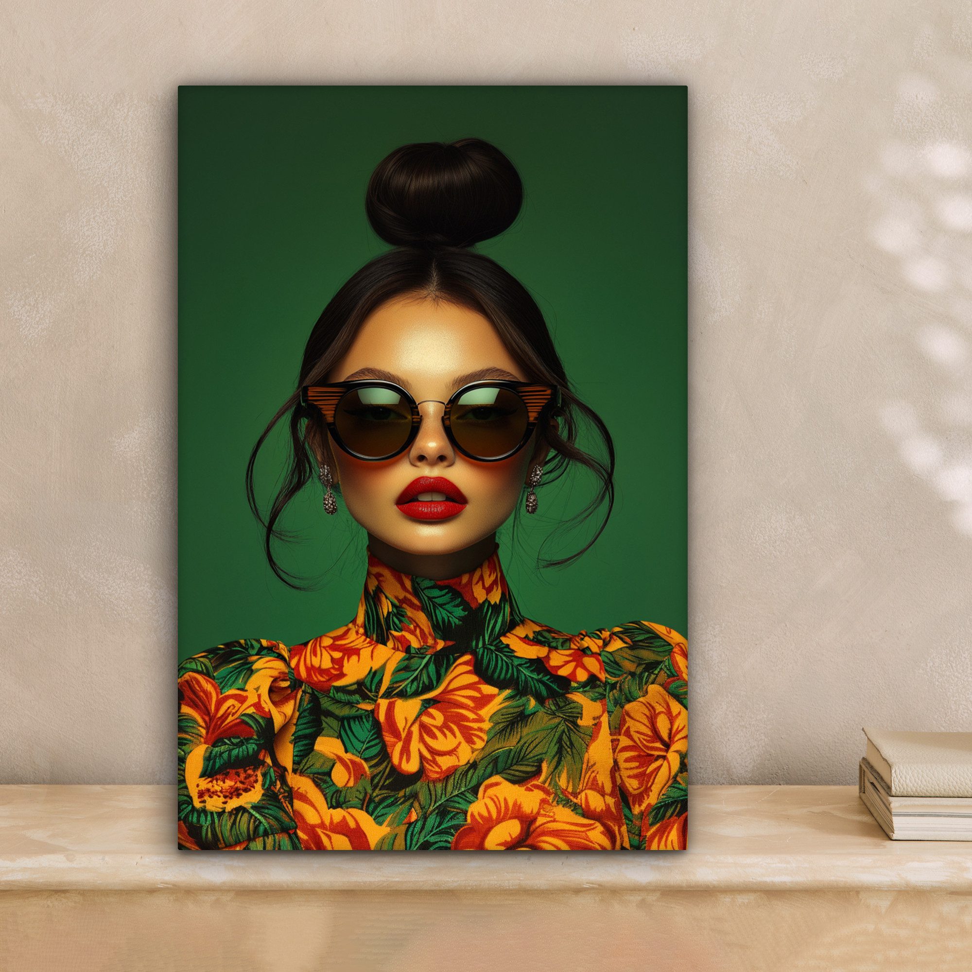 OneMillionCanvasses® Leinwandbild Frau - Grün - günstig online kaufen