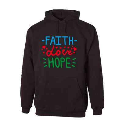 G-graphics Hoodie Faith Love Hope mit trendigem Frontprint, Aufdruck auf der Vorderseite, Spruch/Sprüche/Print/Motiv, für jung & alt