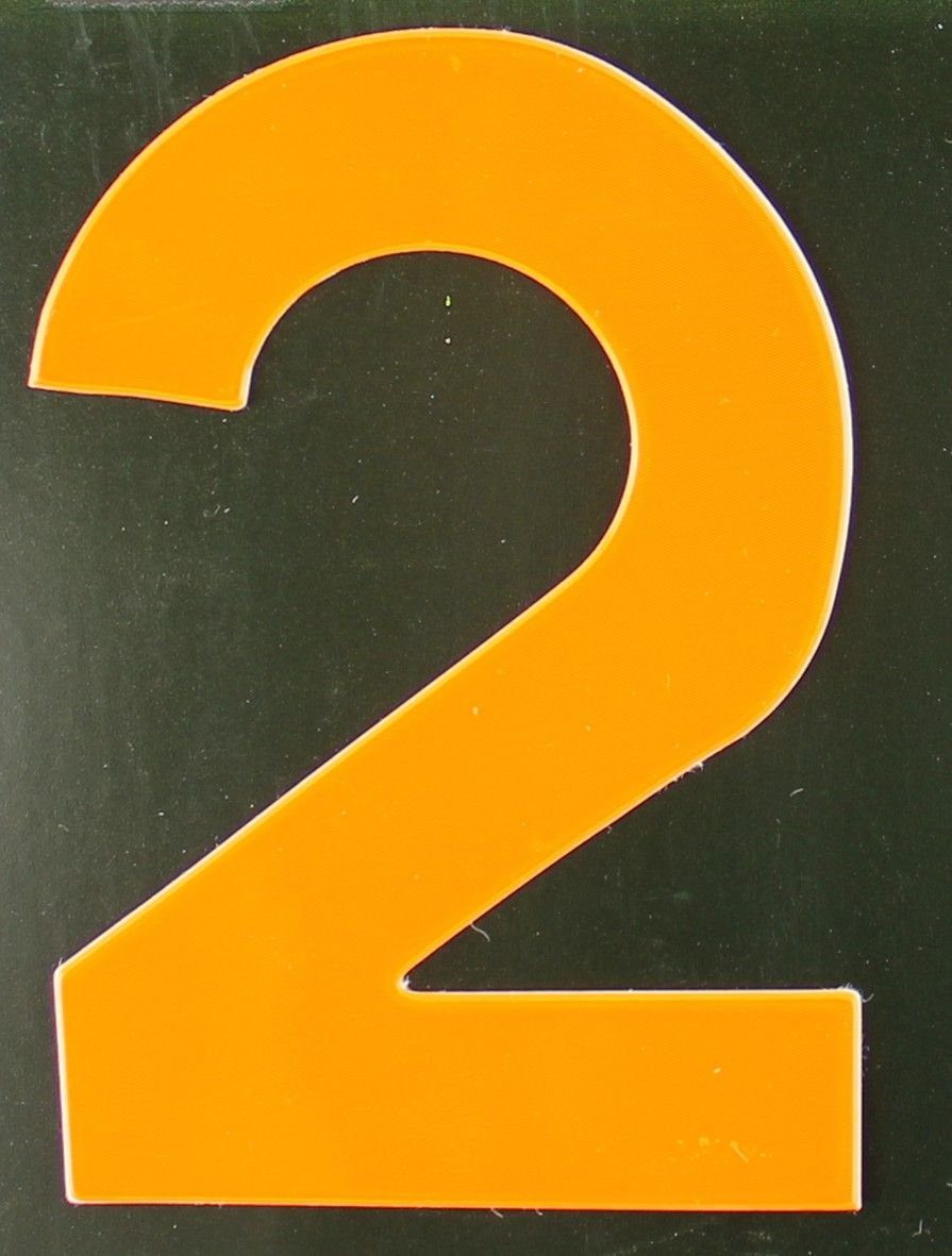 Aco Hausnummer Conacord Reflektierende Klebezahl 2 orange 80 mm 2 | Hausnummern