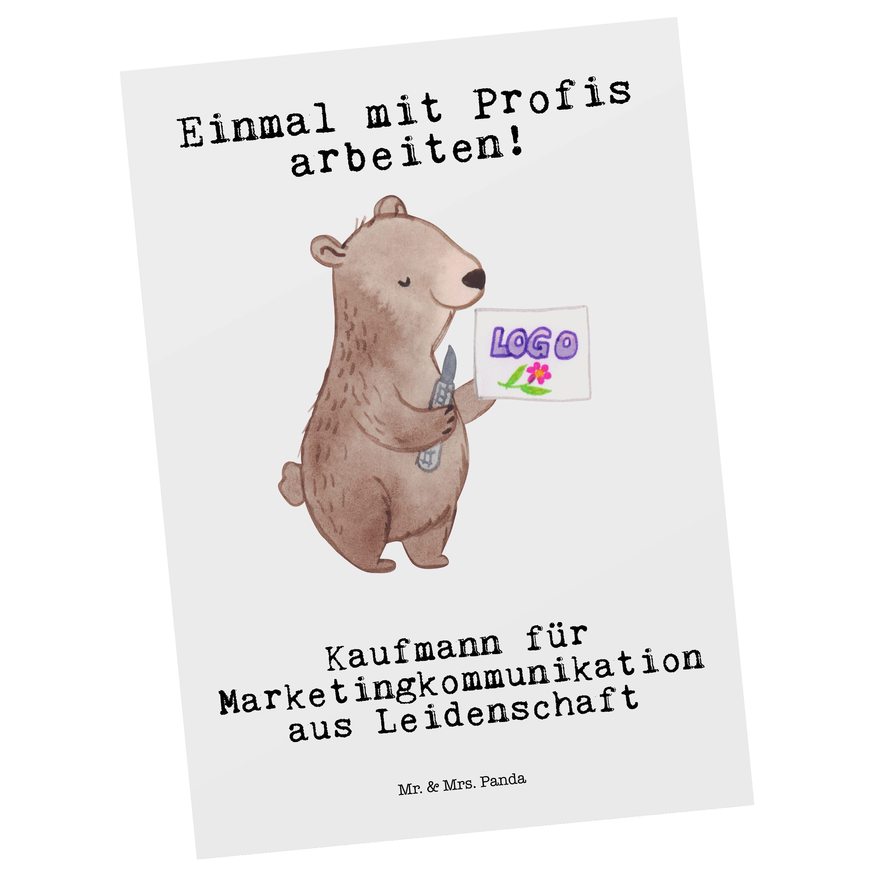 & - Geschen Marketingkommunikation Panda Weiß - aus Mrs. Leidenschaft Postkarte für Kaufmann Mr.