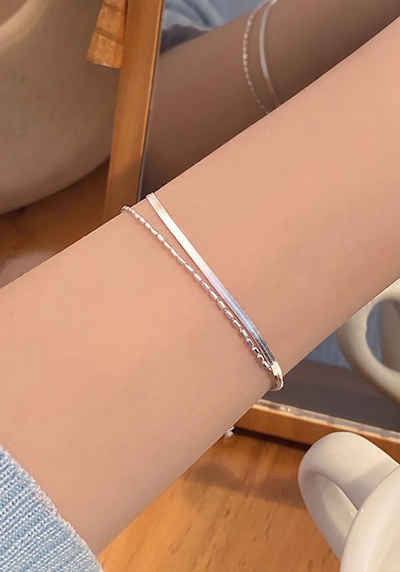 Color Design Silberarmband Armband aus 925 Silber CD-SMK-43, Armkette Länge verstellbar inkl. Geschenkbeutel