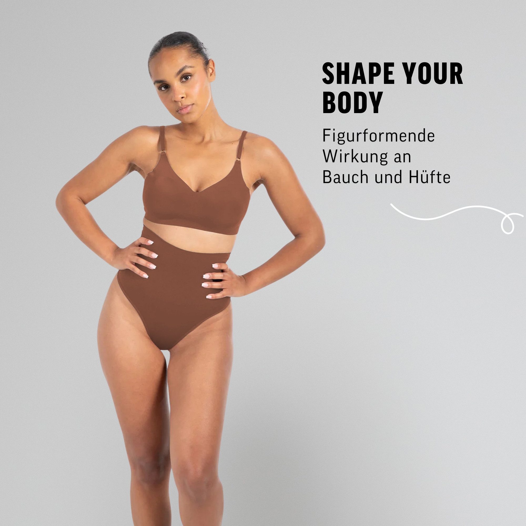 Smilodox String Nysa, High Waist String Seamless Tanga, figurformend Bauchkontrolle Unterwäsche Tange Slips Unterhose