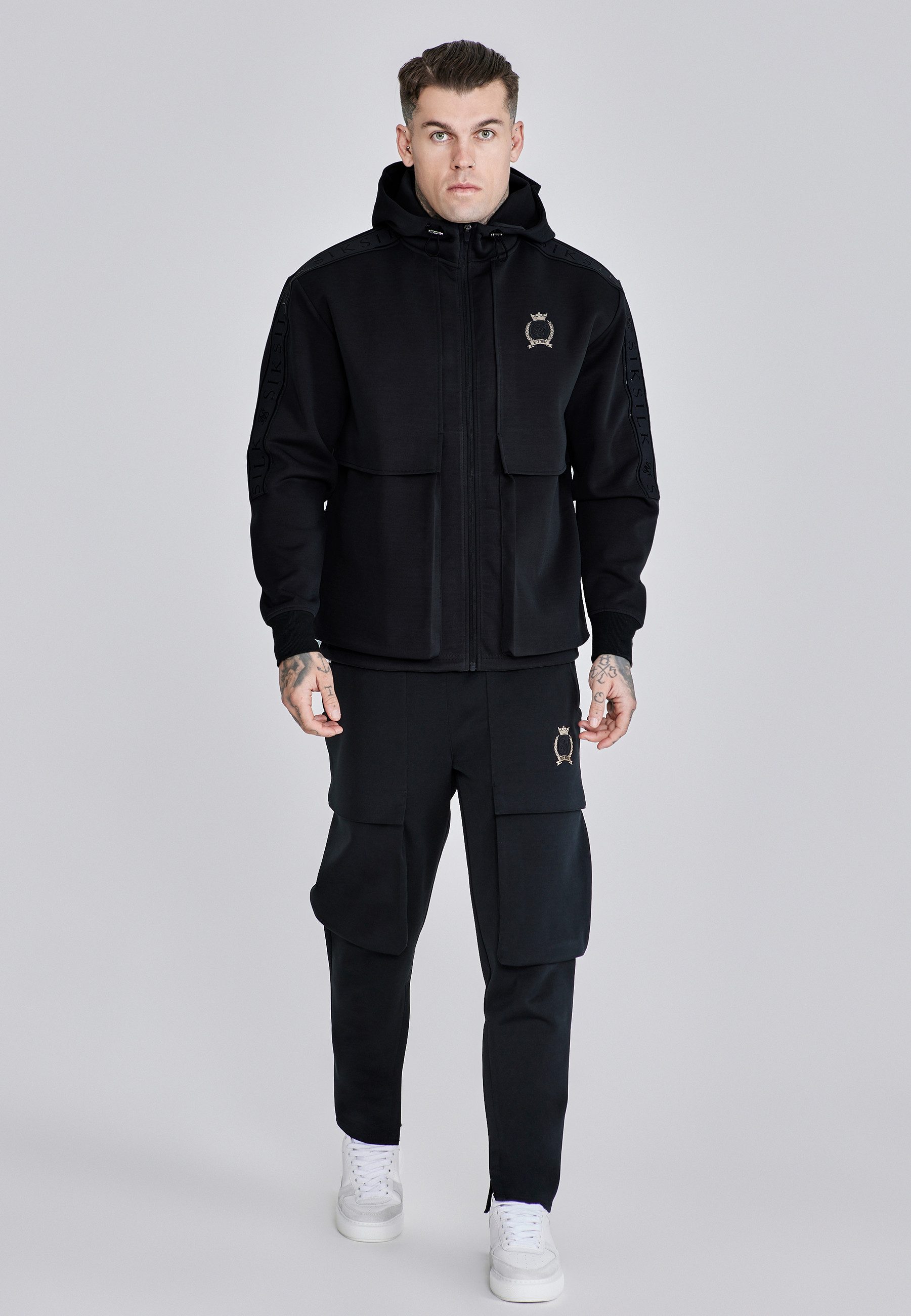 Siksilk Hoodie SikSilk Herren Utility Kapuzenpullover