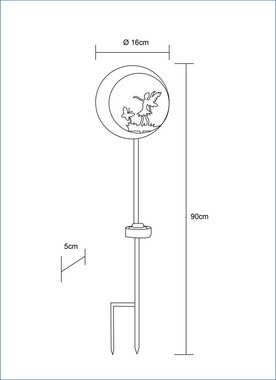 Globo LED Solarleuchte Solarleuchte Garten Mond Elfe Silber Solarlampe Außen Leuchte Solar