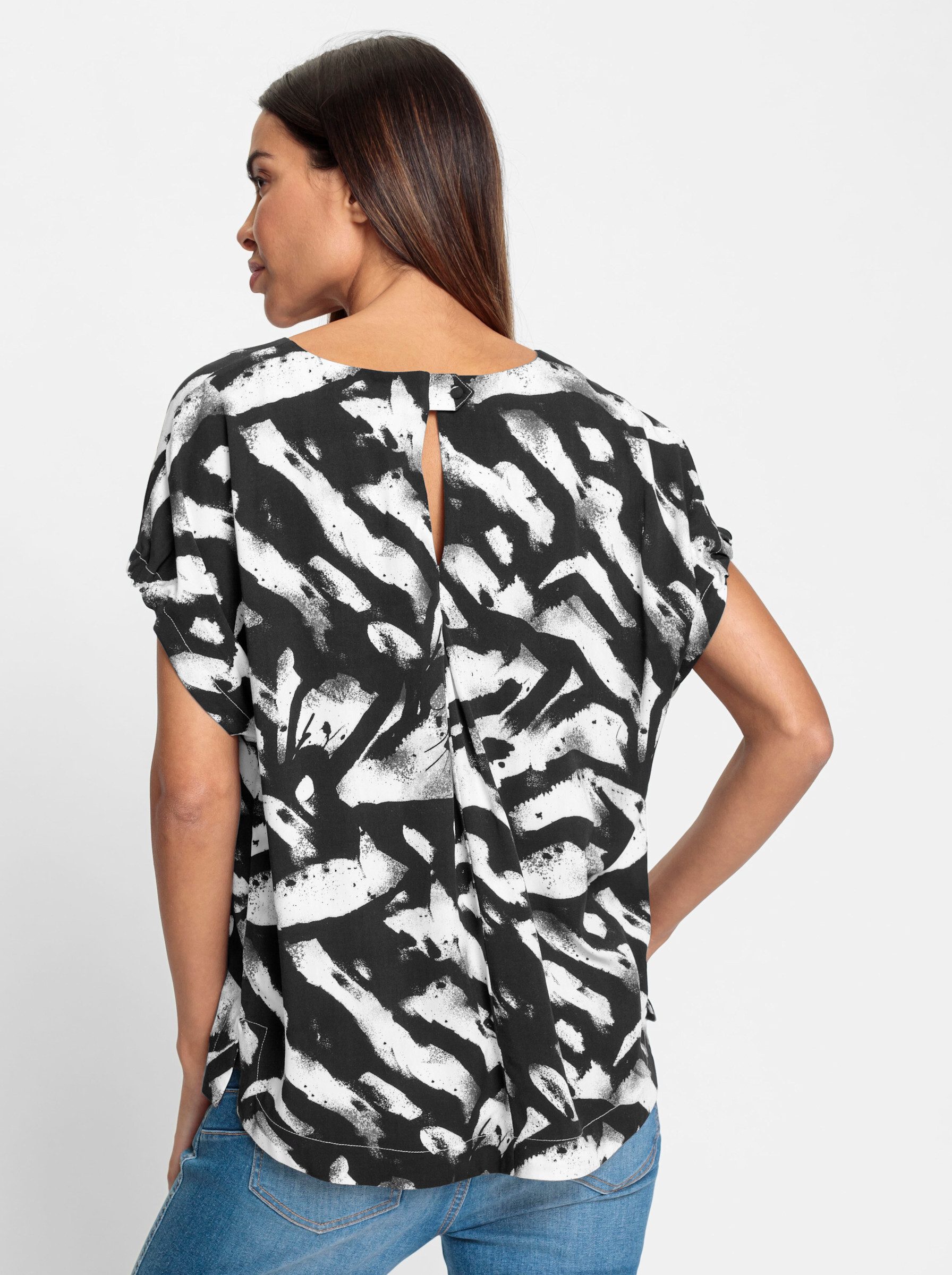heine Klassische Bluse Druckbluse Kurzarm günstig online kaufen