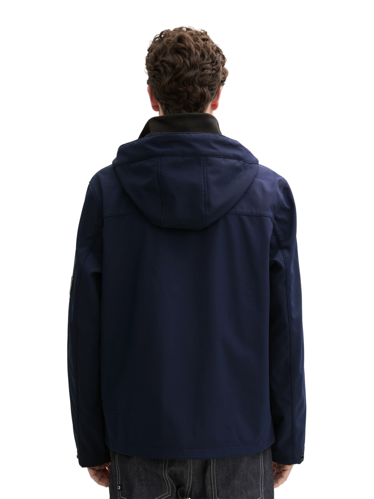 TOM TAILOR Funktionsjacke O blau,Outdoor,Polyester,Unifarben,Stehkragen,Lang,Gerade