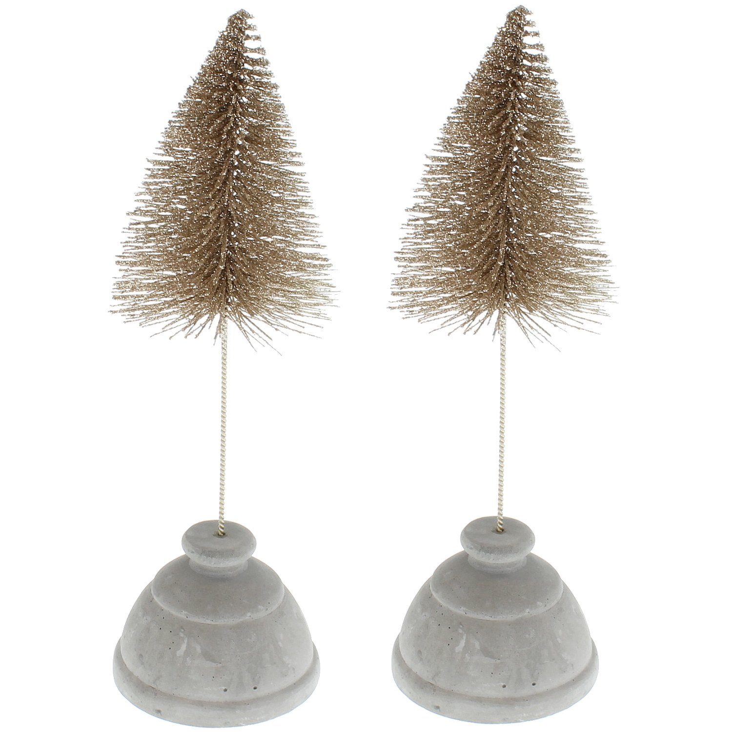 Glitzer Gold 2er innen 25 Weihnachtsbaum Weihnachtsdeko Tanne Set Macosa Tannenbaum Christbaum cm St), modern Weihnachten Weihnachtsfigur (2 Home Drahtbaum