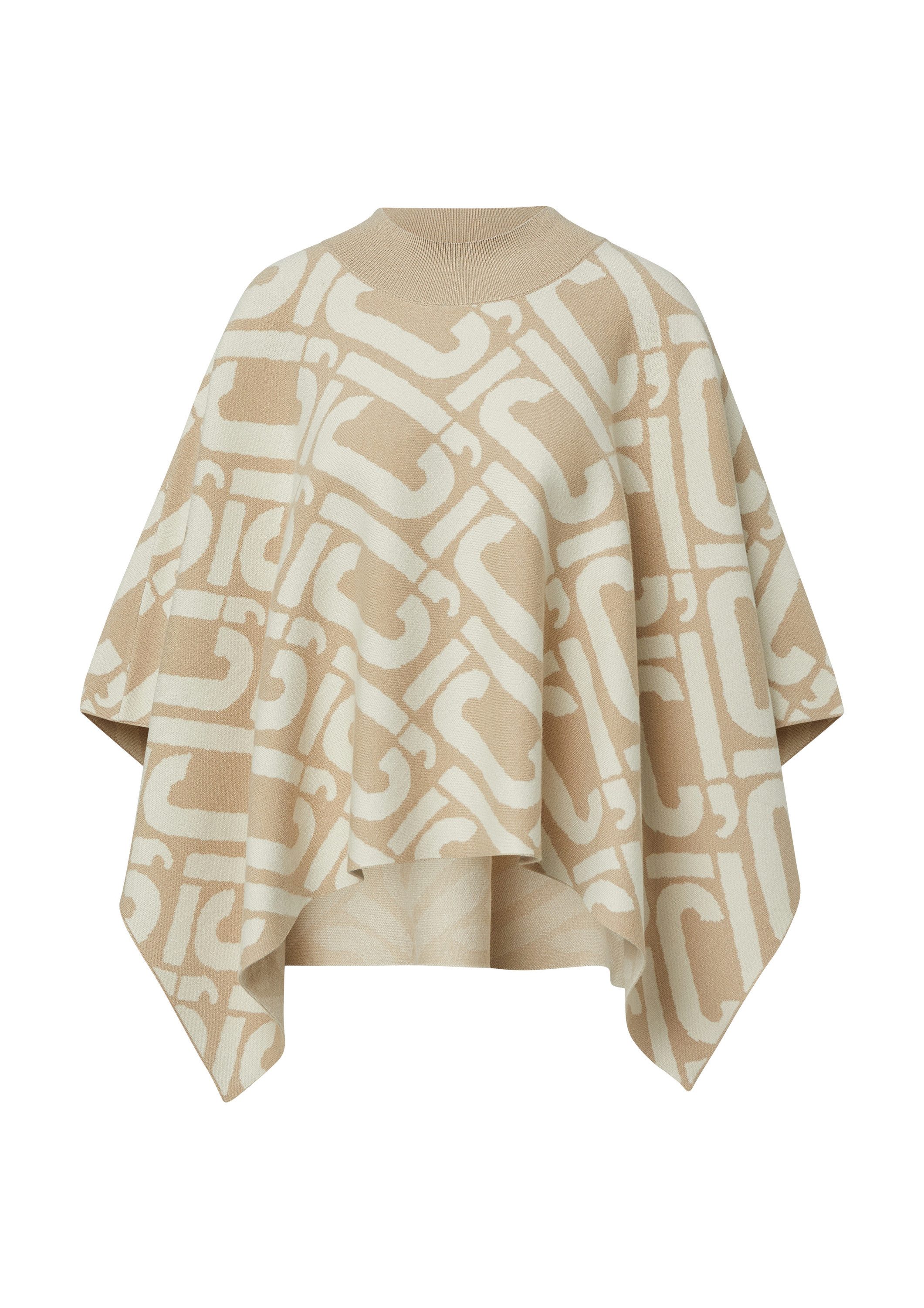 comma Poncho Indoor-Poncho Strick-Poncho mit Logo-Muster günstig online kaufen