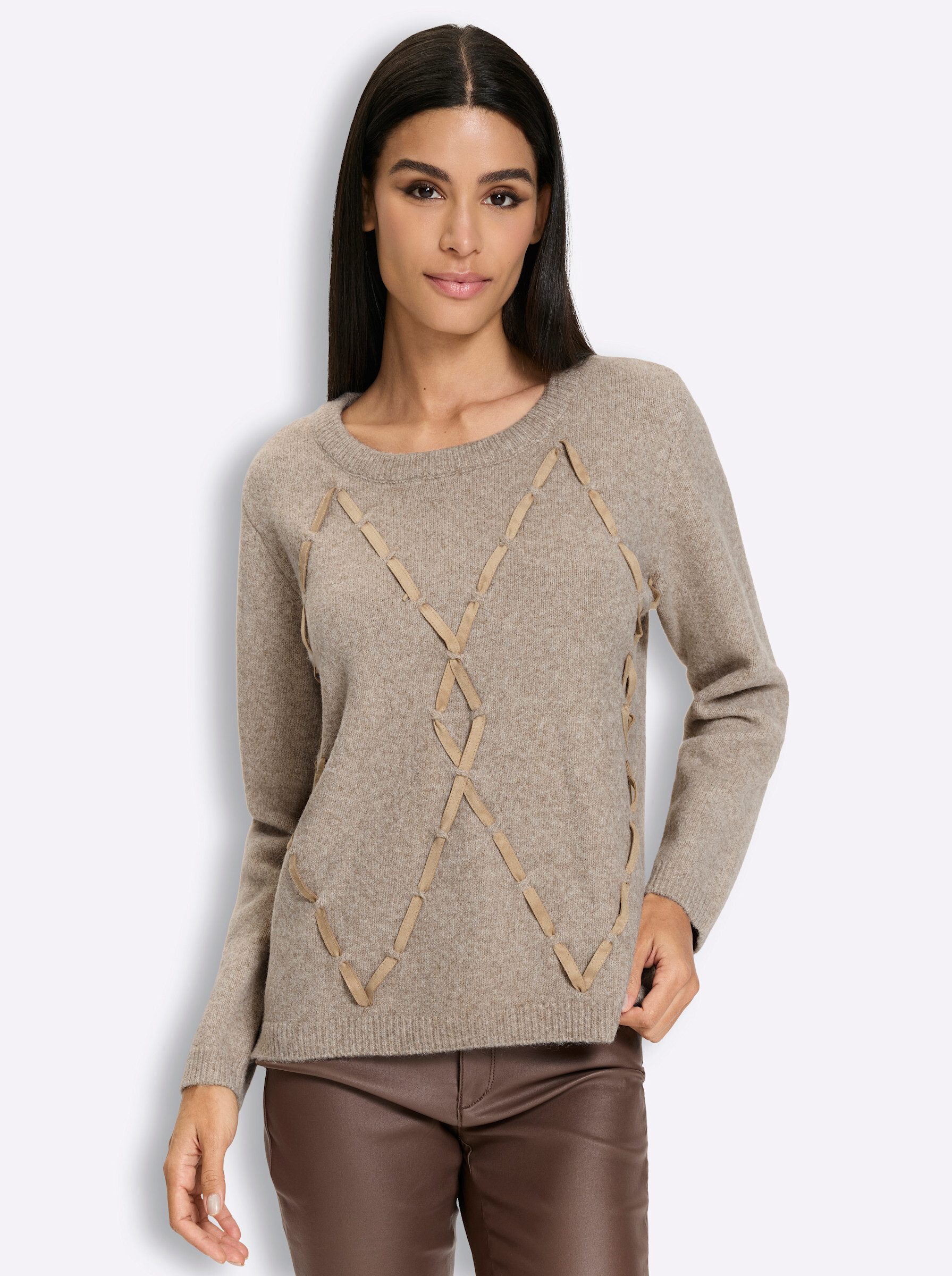 Strickpullover Pullover Langarm Jersey, Rippoptik