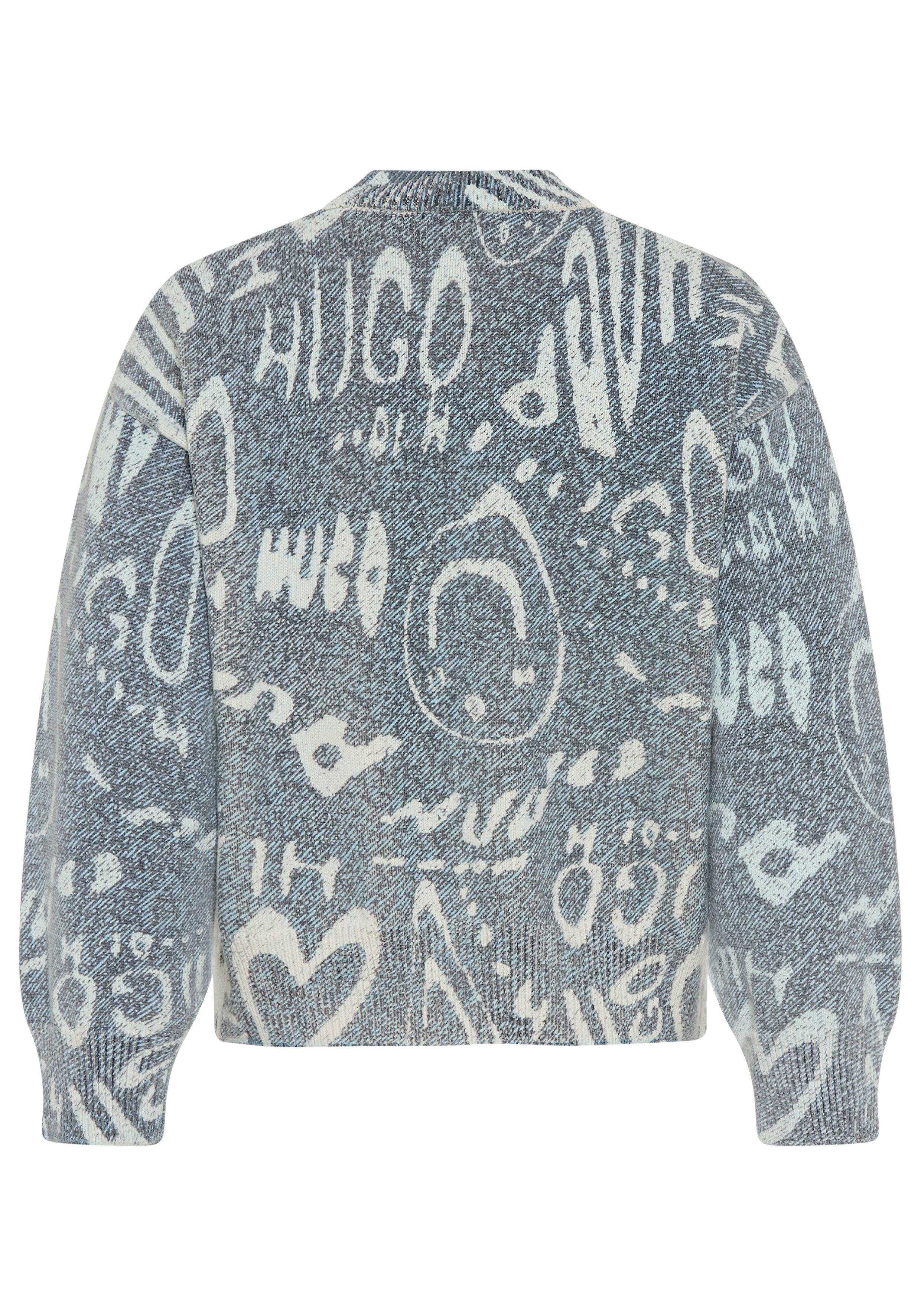 HUGO Strickpullover Slicary mit Allover-Muster, oversize