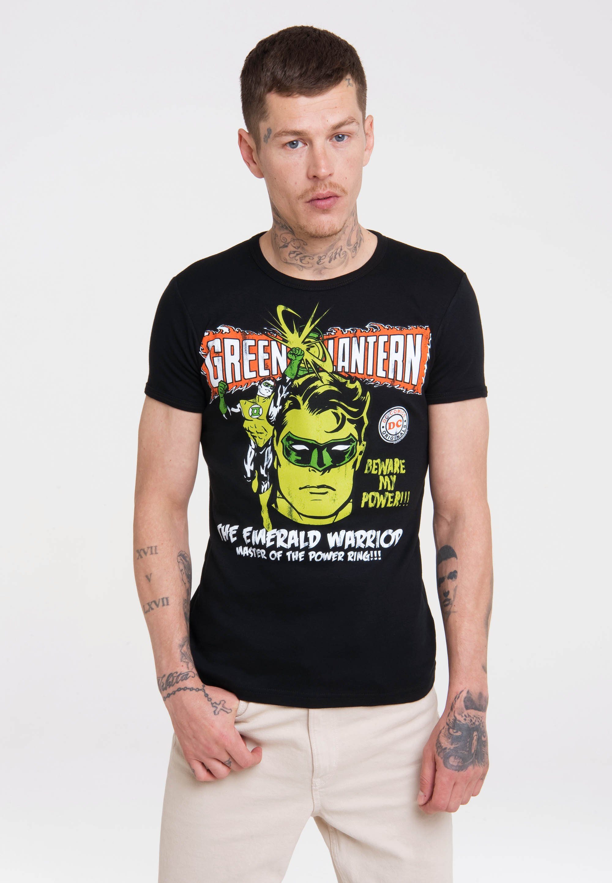 LOGOSHIRT T-Shirt DC - Green Lantern Power mit Green Lantern-Print schwarz