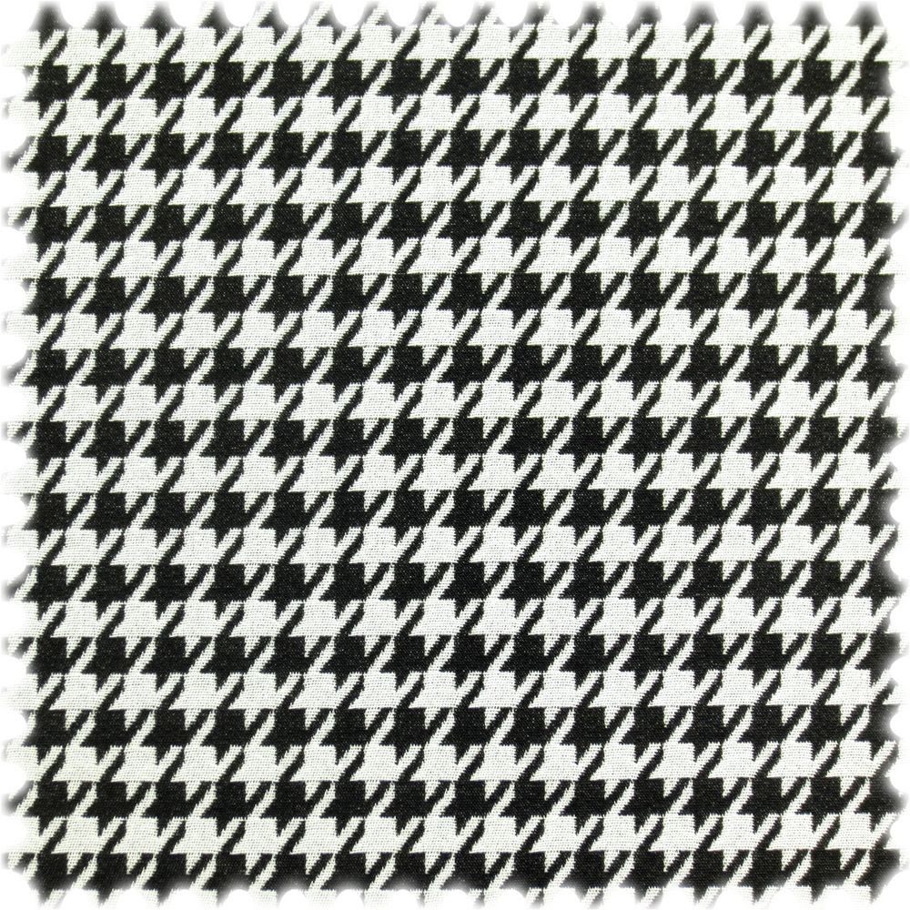 Heiro Stoff Trevira CS Möbelstoff Teramo Hahnentritt Schwarz / Weiss, Polsterstoff Meterware - Breite:140 cm