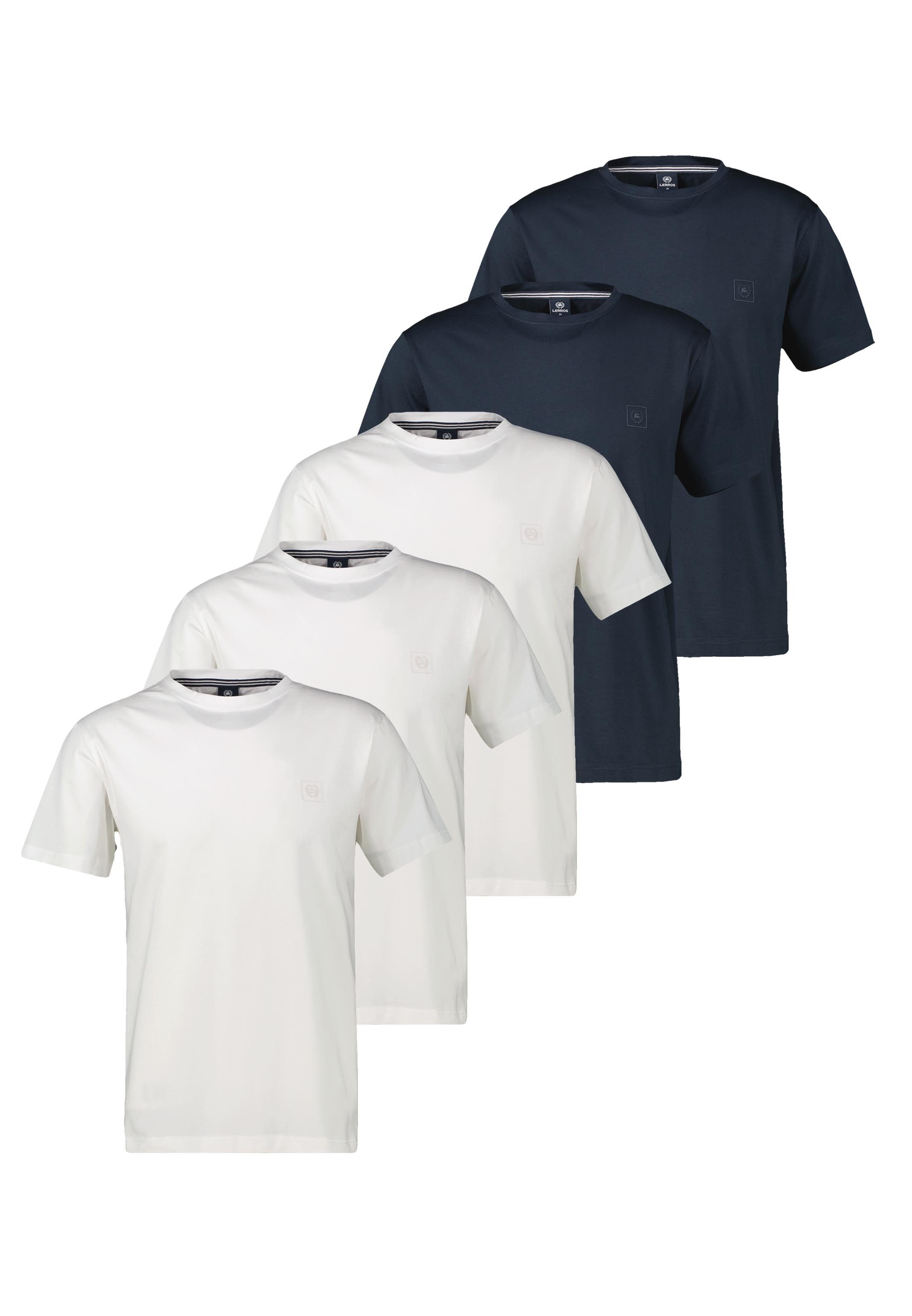 LERROS T-Shirt 5er Pack Basic (Spar-Set, 5-tlg) T-Shirt - Baumwolle - Atmungsaktiv - Pima Cotton extra weich