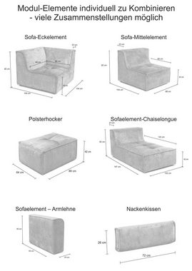 RAUM.ID Sofa-Mittelelement Monolid (1 St), als Modul oder separat verwendbar, für individuelle Zusammenstellung