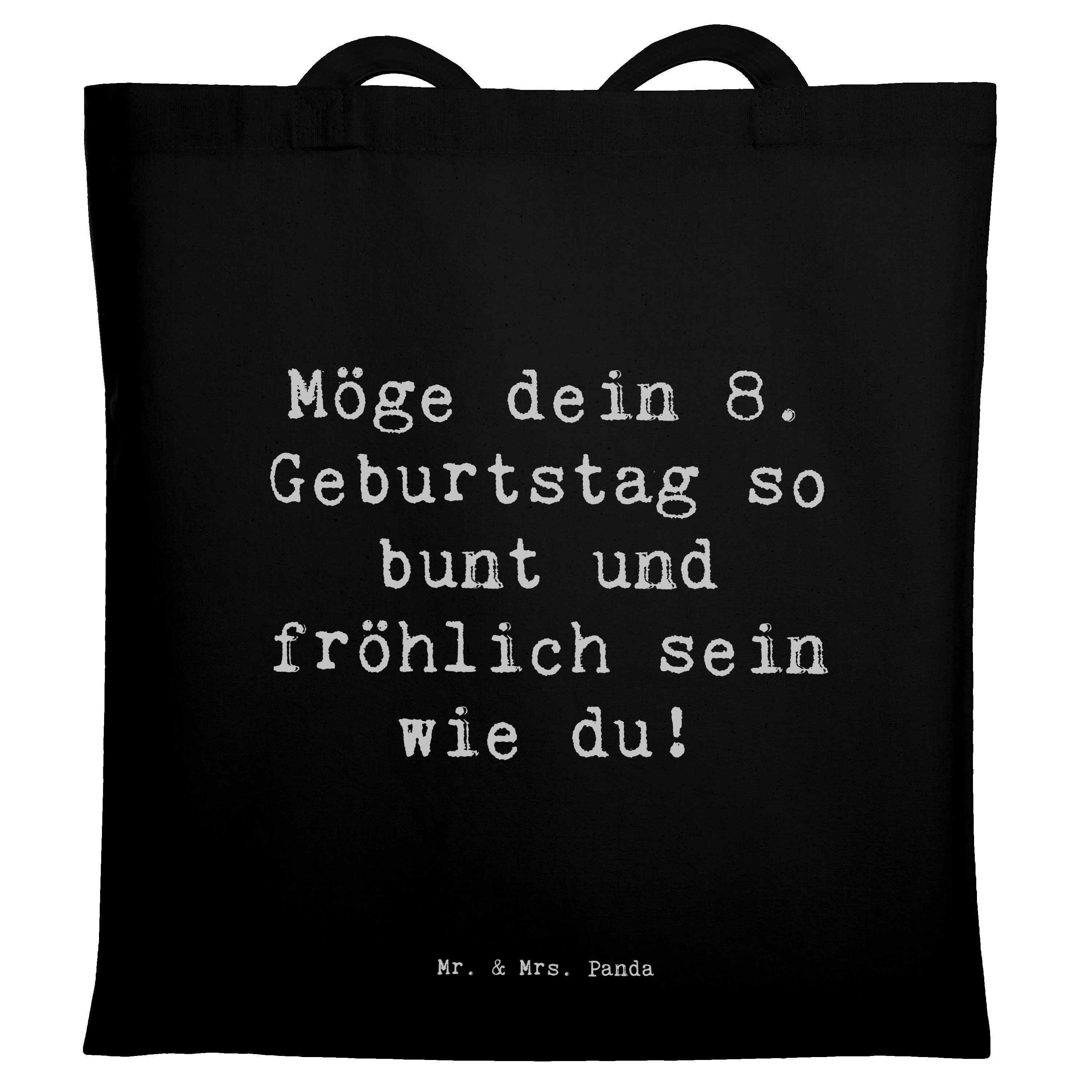 Tragetasche Spruch 8. Geburtstag Freude - Schwarz - Geschenk, Freude und Glück, G