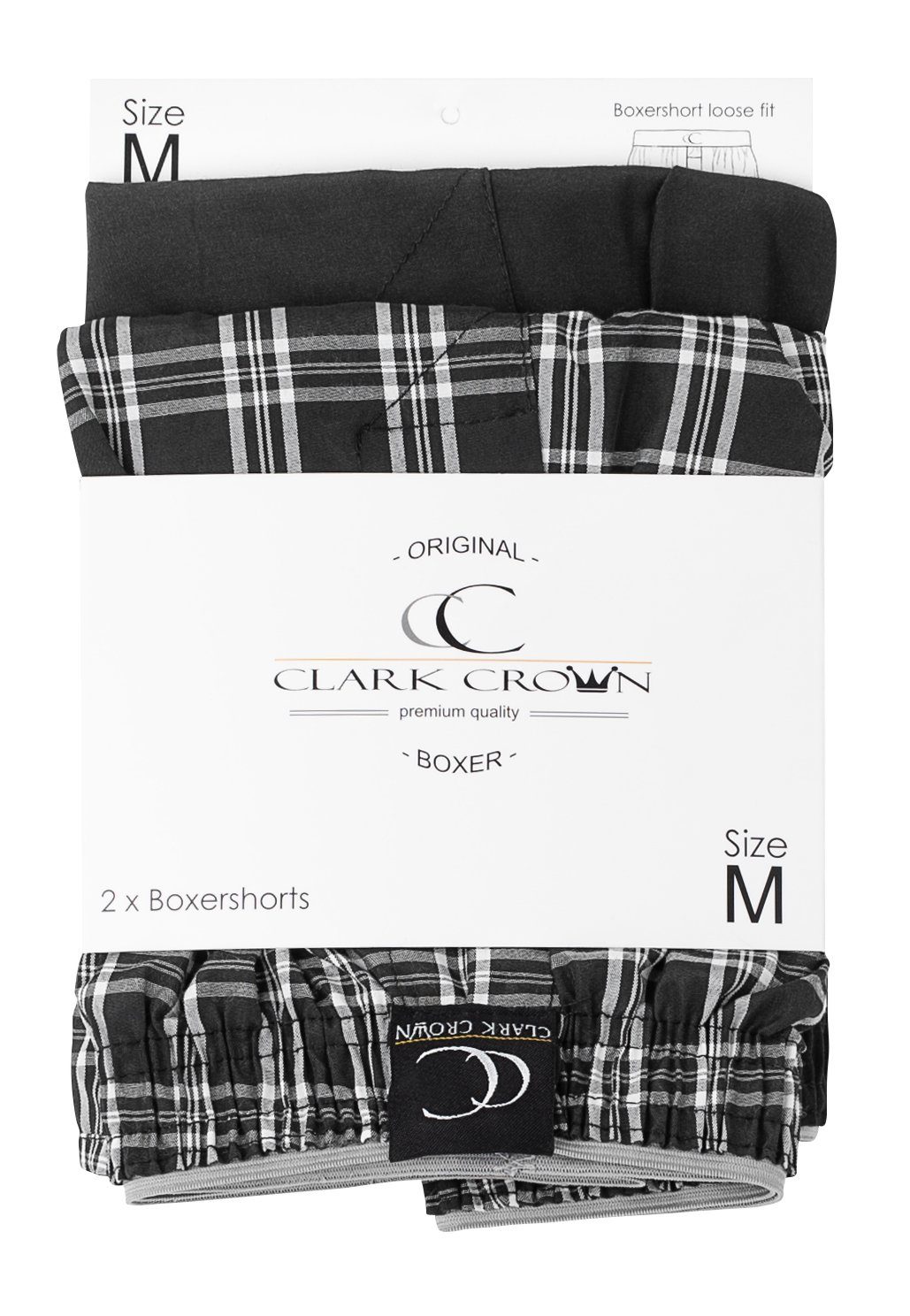 bequemer (6-St) Crown® schwarz in Clark Passform Boxershorts