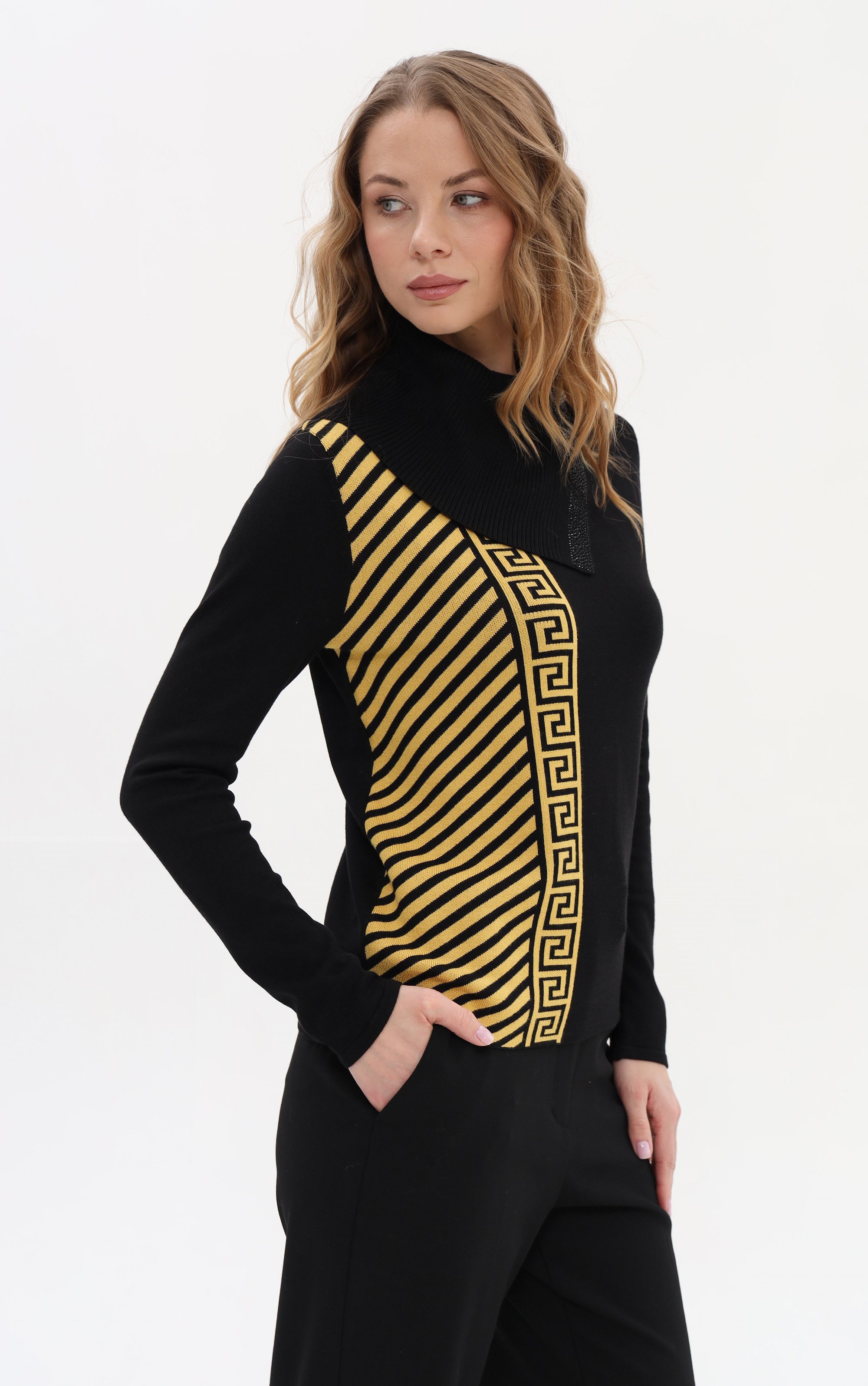 Passioni Strickpullover mit grafischem Muster