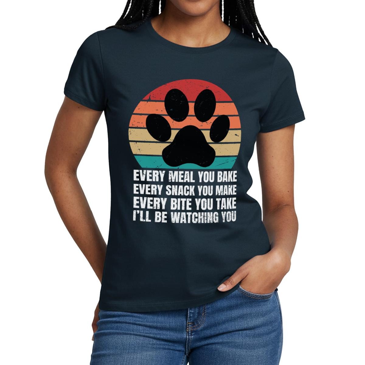 T-Shirt I’ll Be Watching You, Hundepfote Frauen T-Shirt