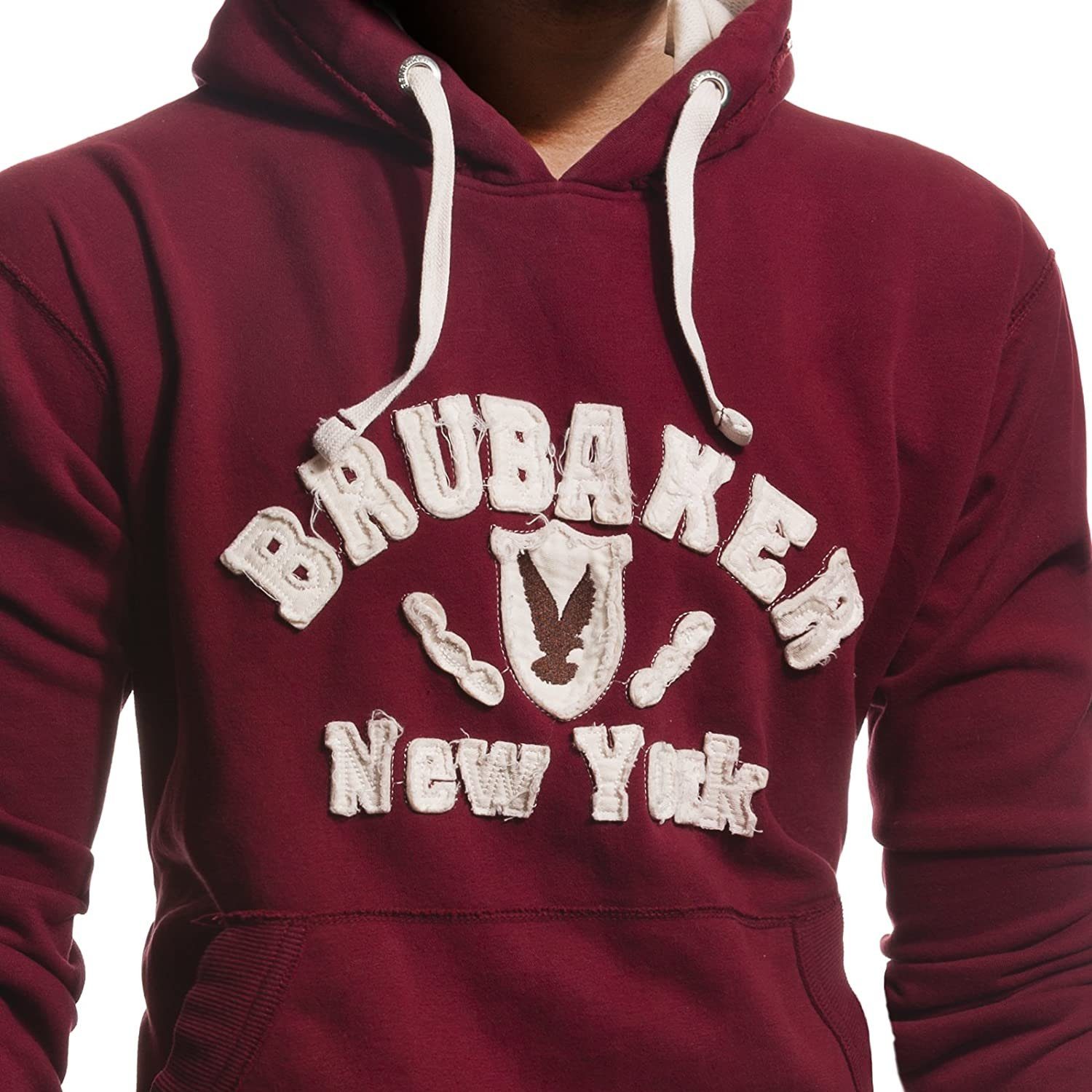 BRUBAKER Kapuzensweatshirt Herren Sweatshirt mit Kapuze - New York Eagle (1-tlg) Sweater mit Kängurutasche und Adler Logo – Bild 2 von 5