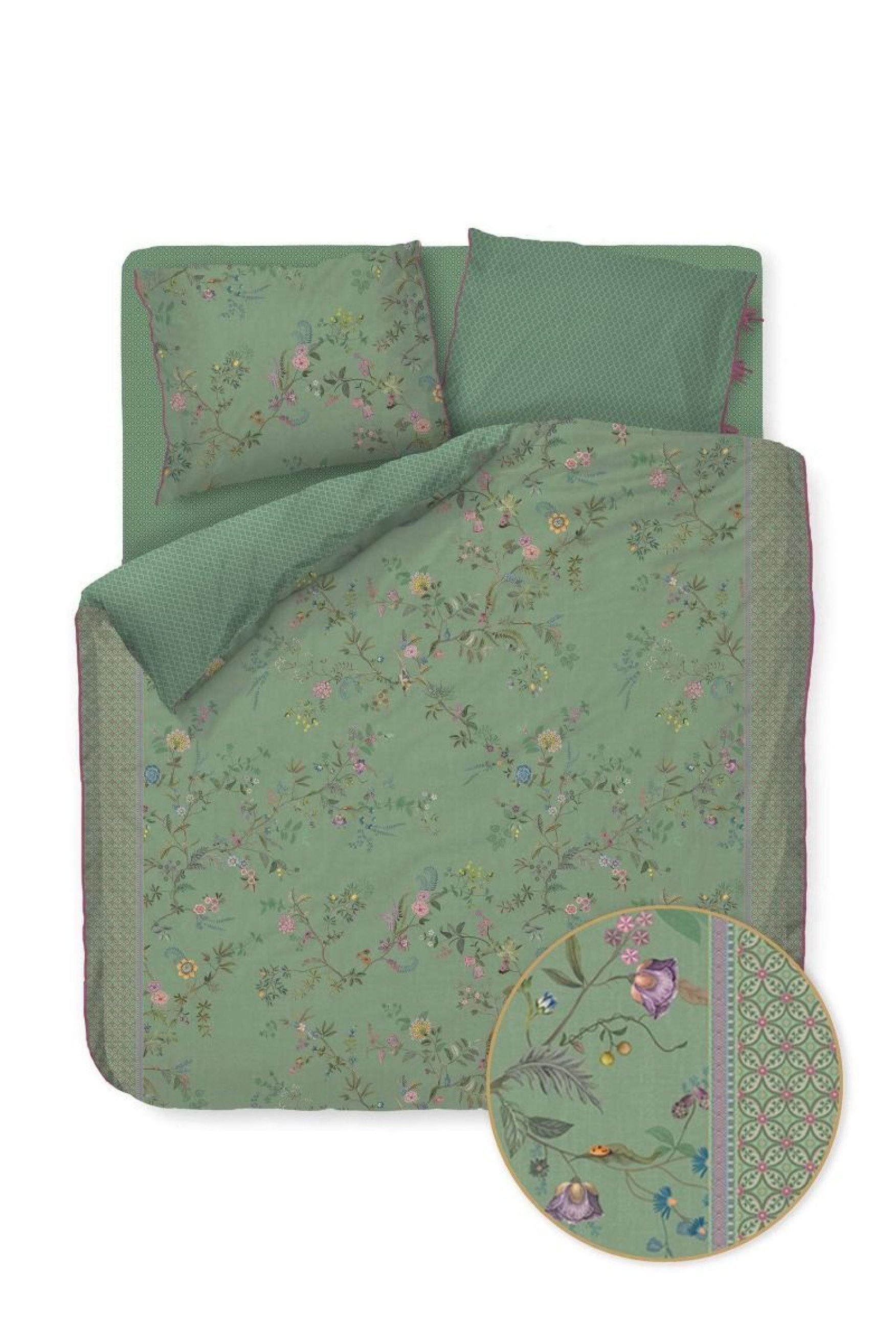 PiP Studio Bettwäsche PIP Studio Perkal Bettwäsche 135x200 Bustani Green Bl günstig online kaufen