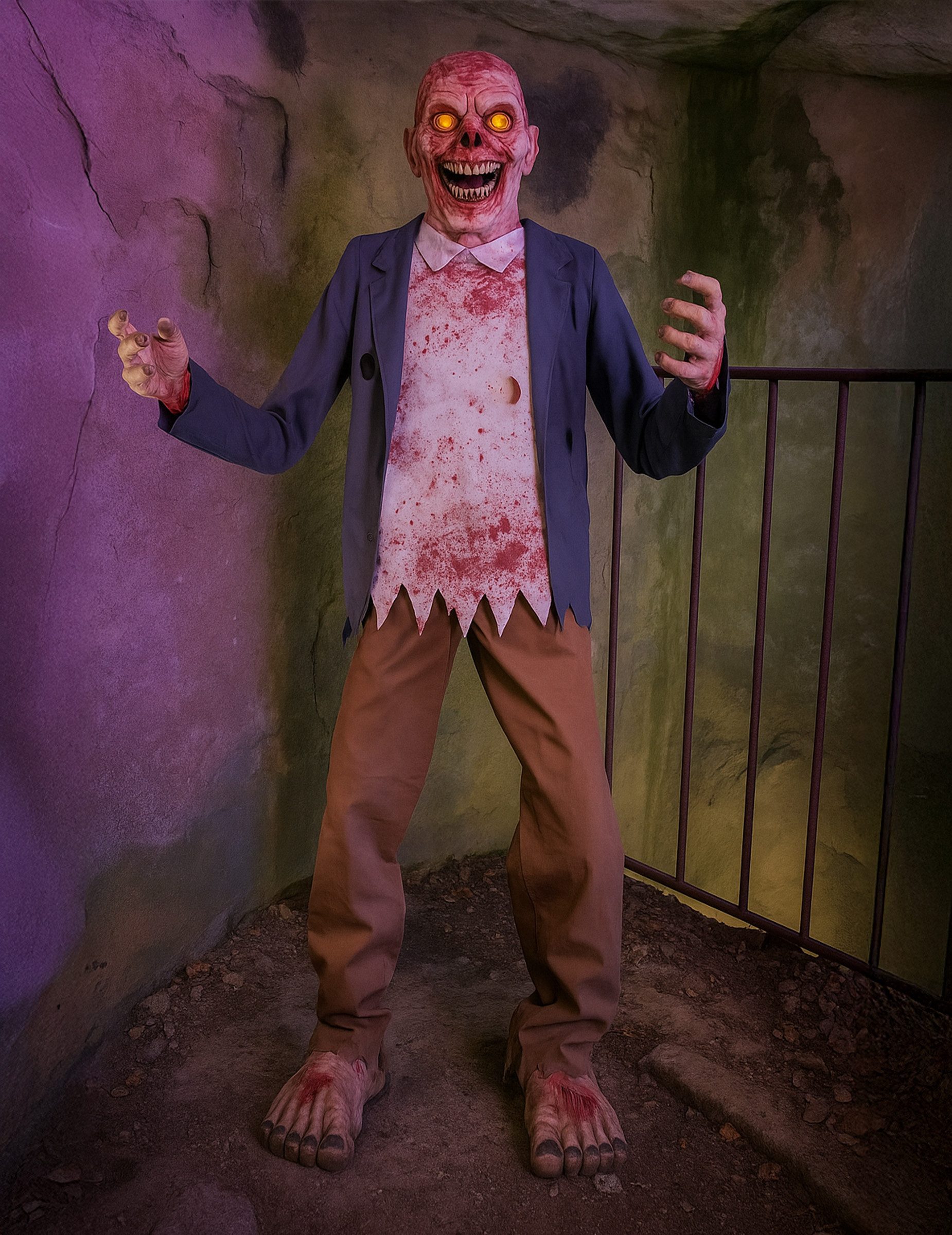 Espa Kostüm Animatronic Deko Zombie mit Licht und Soundeffekt 215 cm