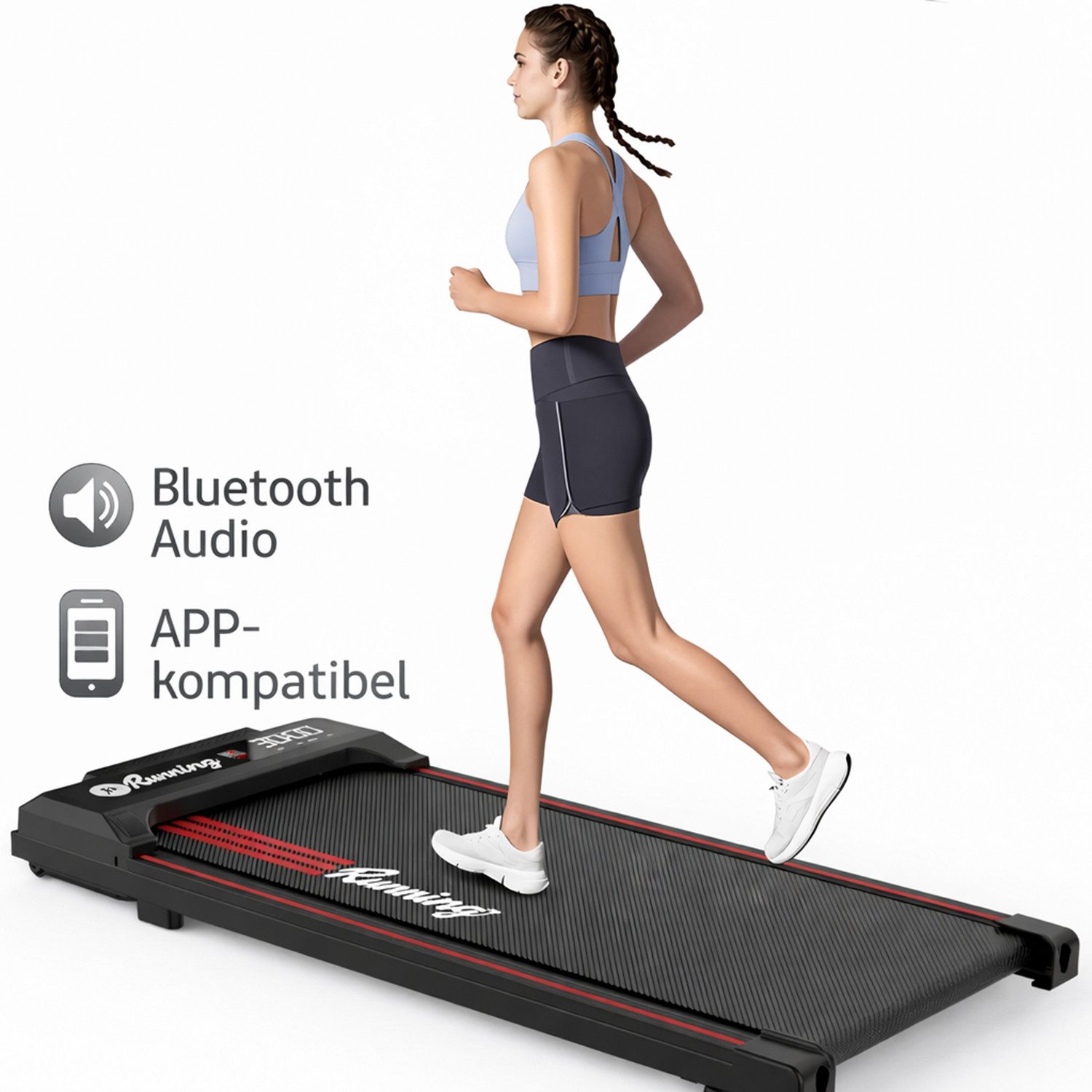 Laufband Untertisch Laufband 1–6 km/h, Kompakt 109x48x11 cm