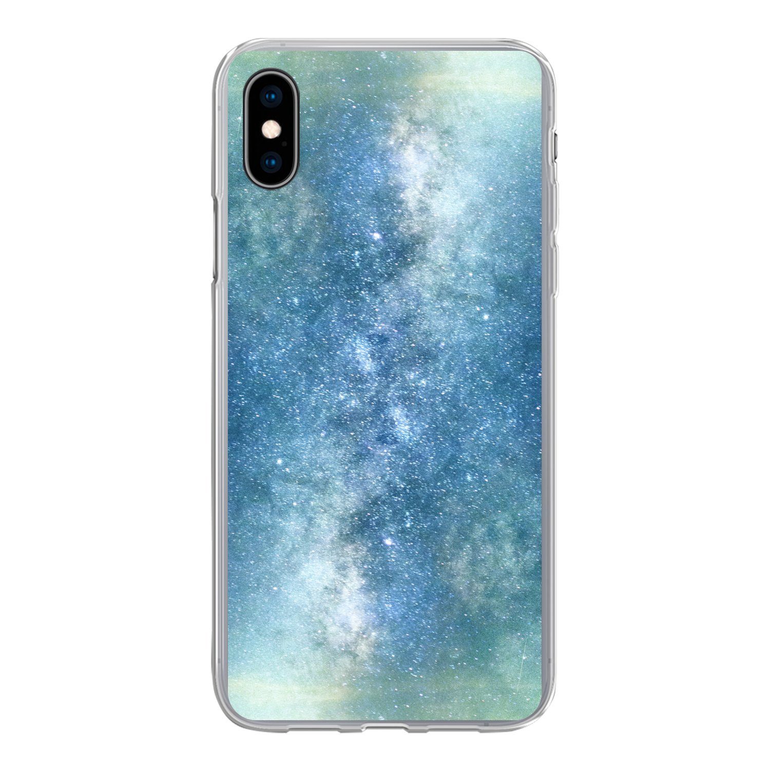 MuchoWow Handyhülle für Apple iPhone XS Sterne - Himmel - Blau - Jungen - Mädchen - Kinder, Smartphone-Bumper, Print, Handy Schutzhülle Dünn