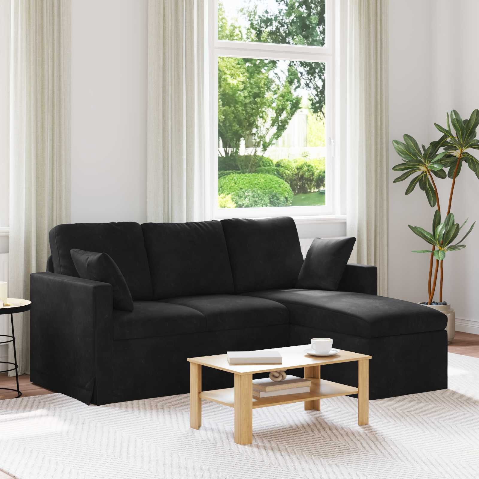 vidaXL Sofa Sofa Schwarz 178 x 134 x 80 cm Samt, 1 Teile – Bild 2 von 5