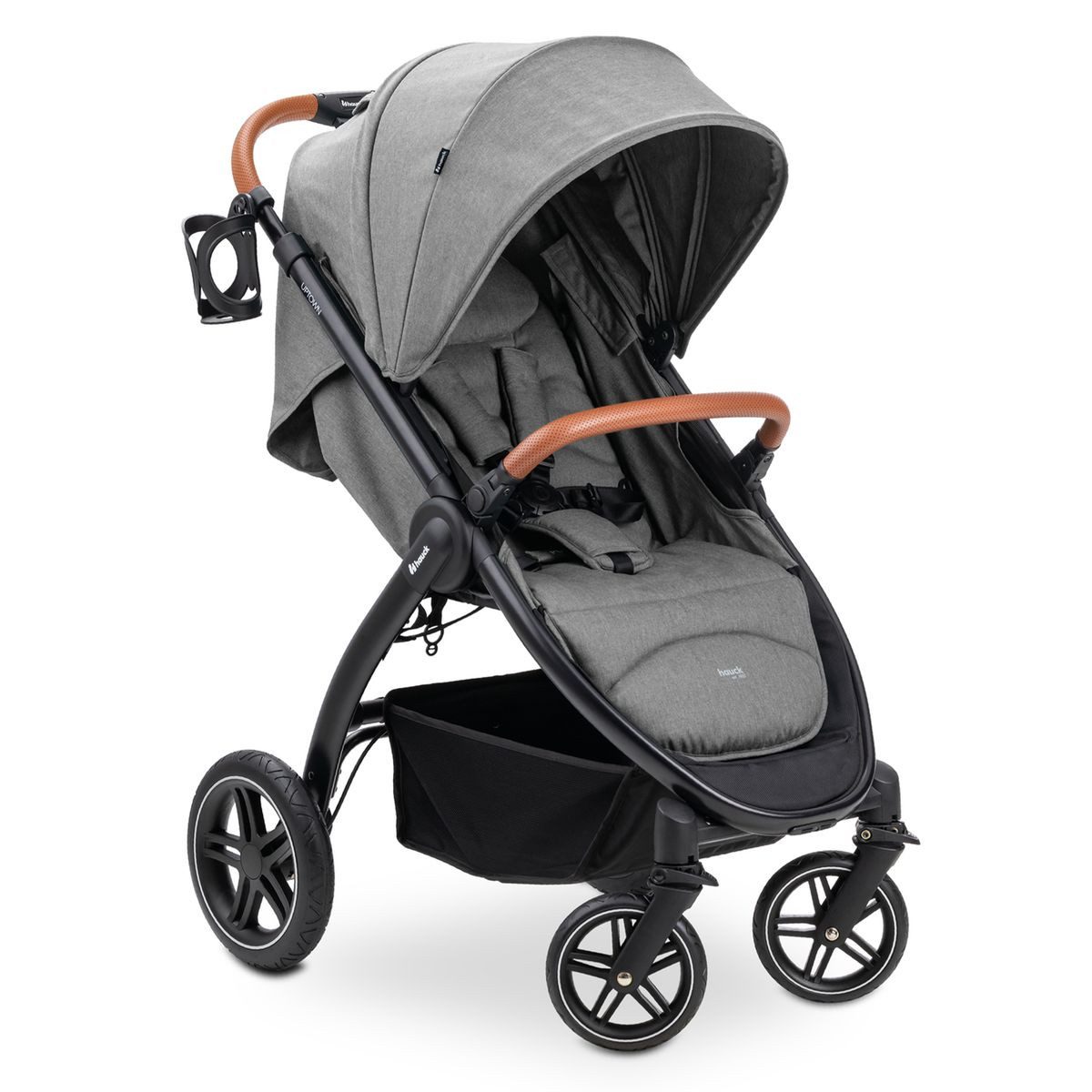 Hauck Kinder-Buggy UpTown - Melange Grey, Sportwagen mit Liegefunktion & Einhand-Faltung - verstellbar bis 22 kg