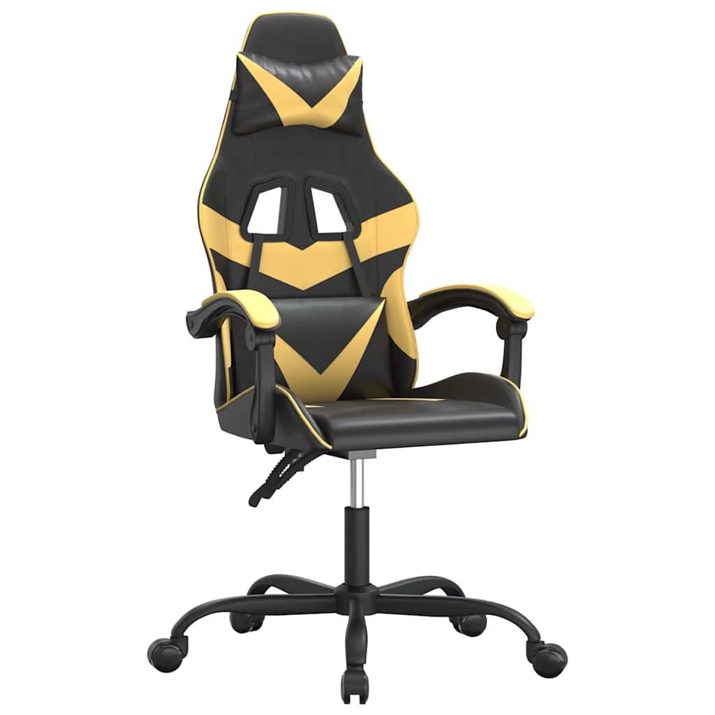 furnicato Gaming-Stuhl Schwarz und Gold 57,5 x 59,5 x (121-131) cm (1 St)