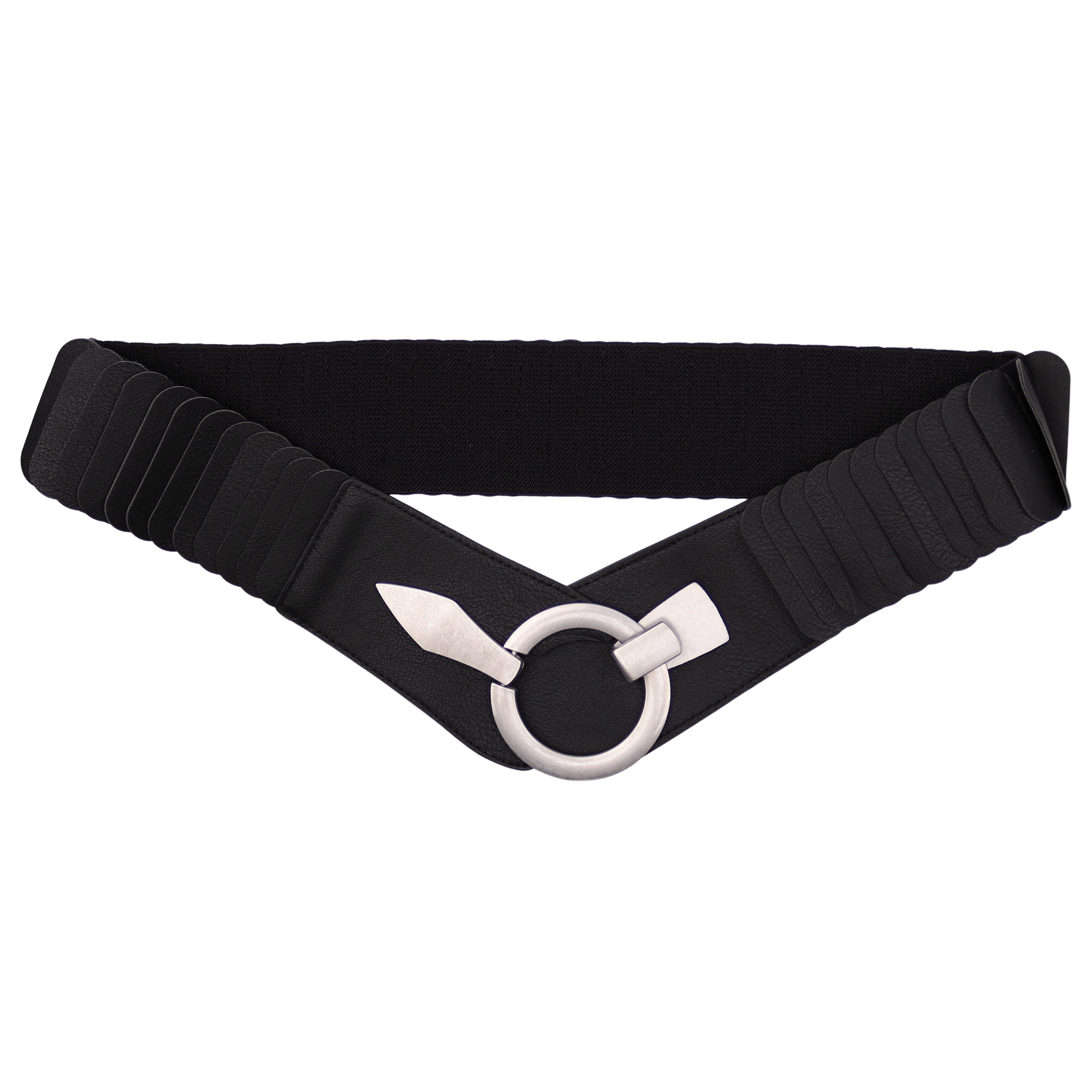 MIRROSI Taillengürtel Leo Unifarbe breit 6cm für Taillenumfang 85 bis 110cm, ONESIZE (Angenehmes Tragesgefühl, Leopard Muster, Unifarben) Breiter Stretch Gürtel