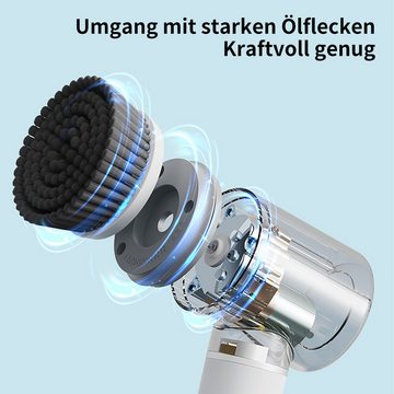 Novzep Reinigungsbürsten-Set Elektrische Reinigungsbürste, Scrubber 360° mit 6 Ersatzbürsten