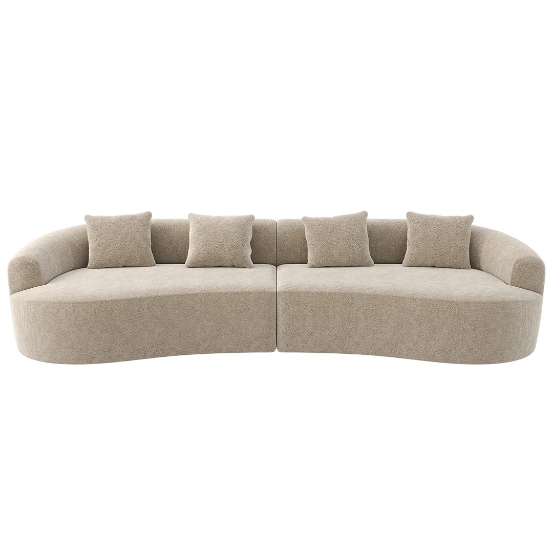 skølm Sofa Loki aus Teddy-Bouclé-Stoff, Beige, günstig online kaufen