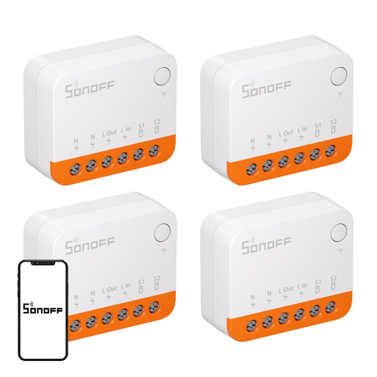 Sonoff SONOFF MINIR4 (Extreme) Schalter, 4er-Pack Smart-Home-Zubehör