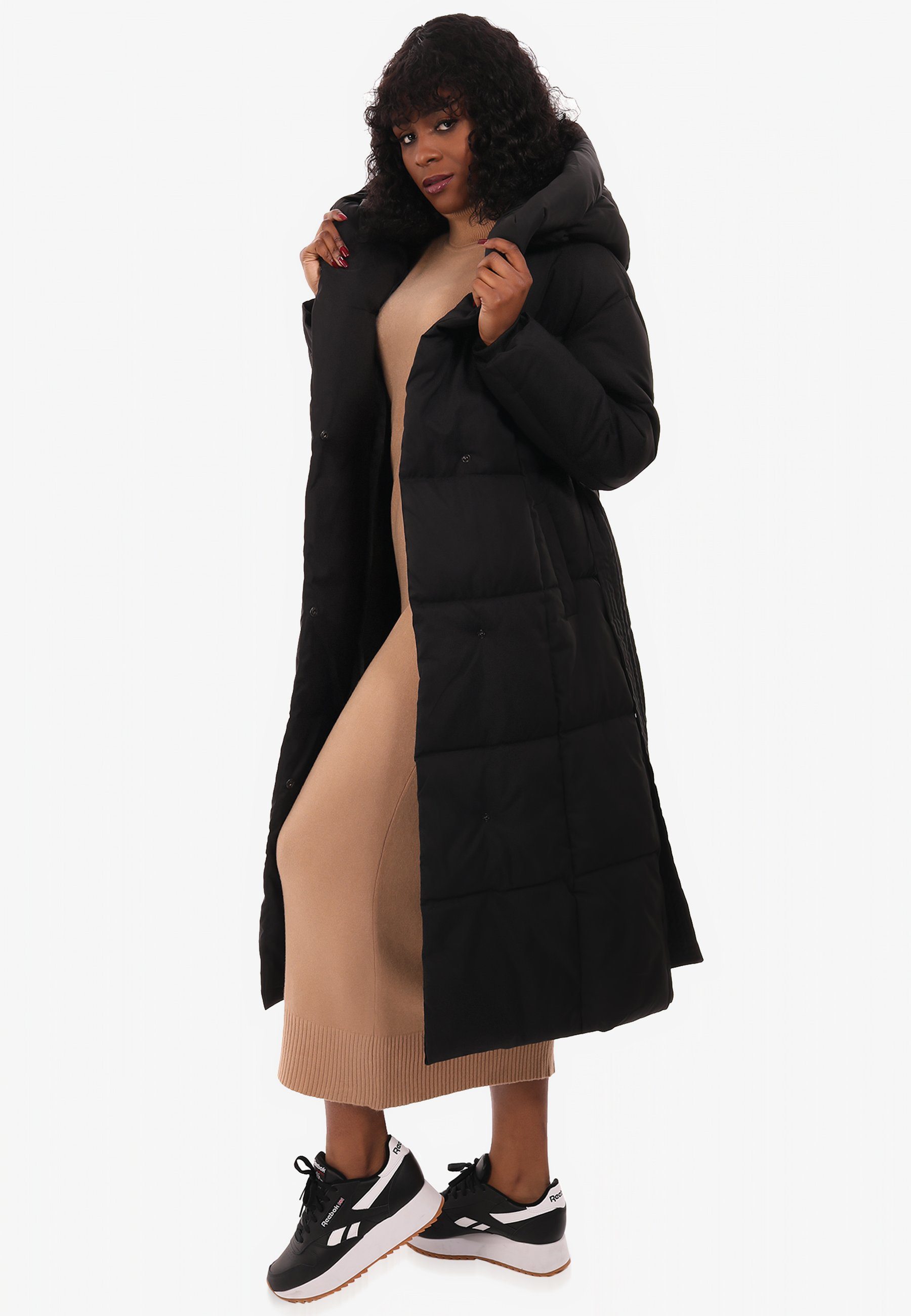 YC Fashion & Style Wintermantel Steppmantel mit großer Kapuze und Taillengü günstig online kaufen